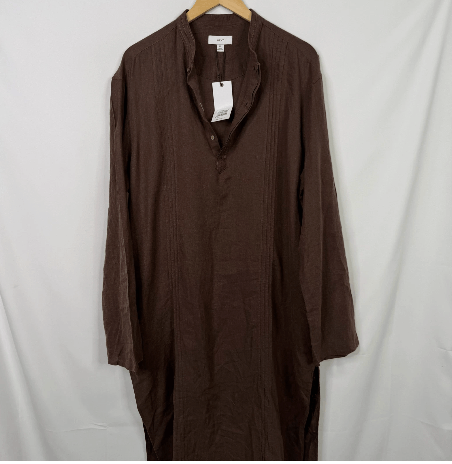 NEXT Next Mens Brown Linen Blend Tunic NWT Size US XL / EU 56 / 4 - 9 Thumbnail