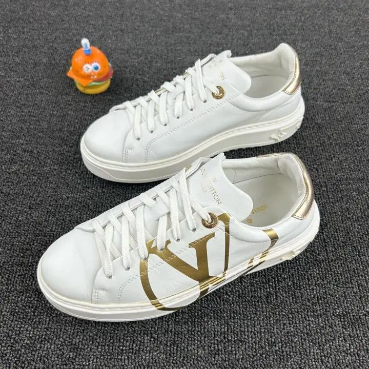 Louis Vuitton Louis Vuitton White Leather Casual Sneakers -2508 Size US 5.5 / EU 38 - 1 Thumbnail
