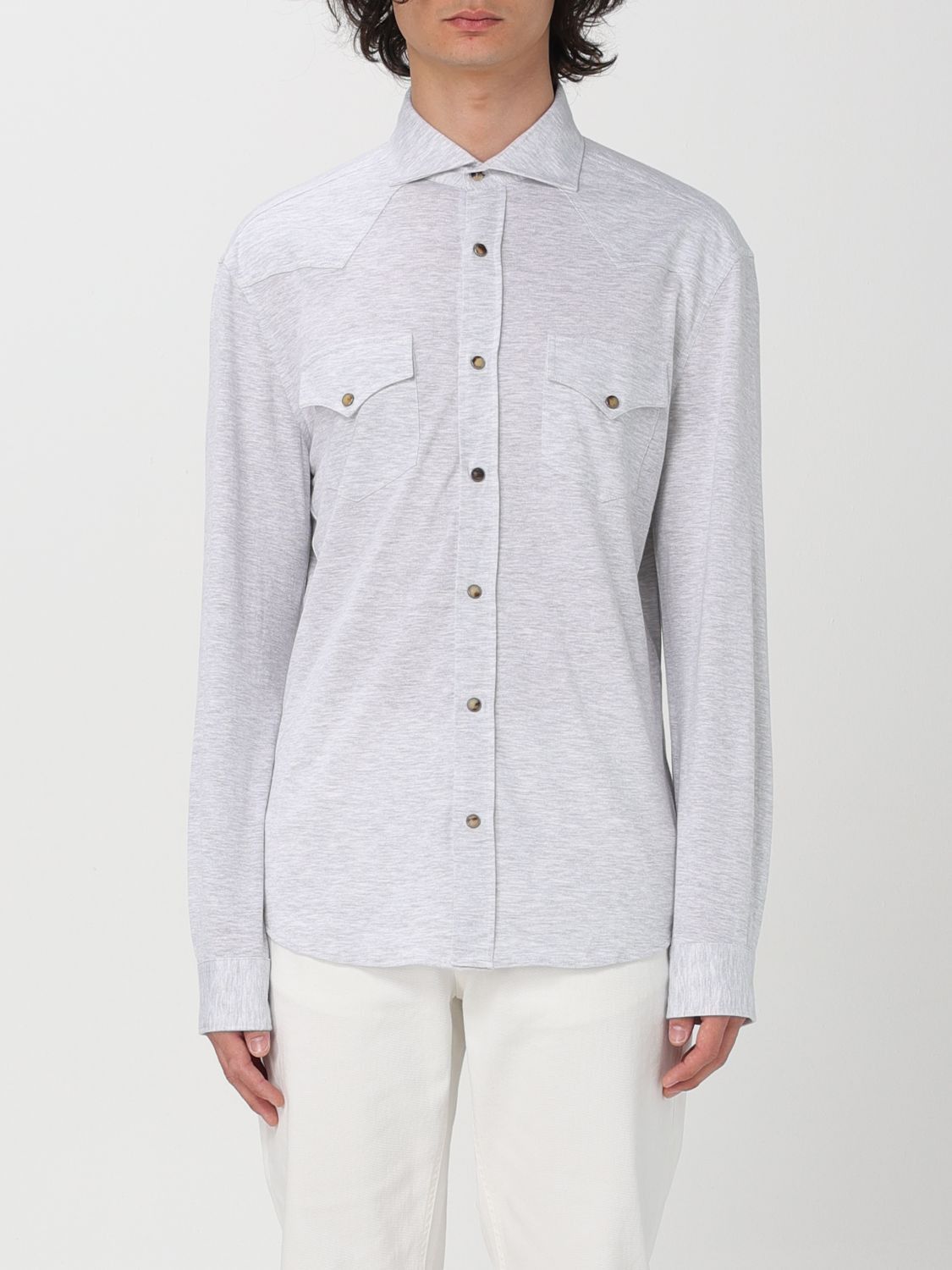 image of Brunello Cucinelli Shirt Men Pearl (Size Medium)