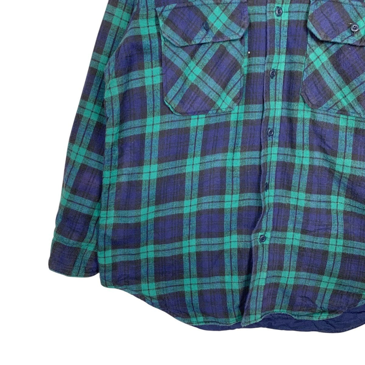 L.L. Bean L.L.BEAN Green Blue Checked Flannel Jacket #1643-C73 Size US L / EU 52-54 / 3 - 5 Thumbnail