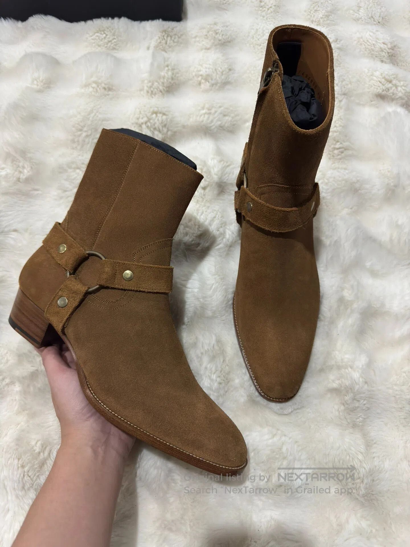 Saint Laurent Paris Saint Laurent Paris Suede Chelsea boots with buckle| Size US 10 / EU 43 - 2 Thumbnail