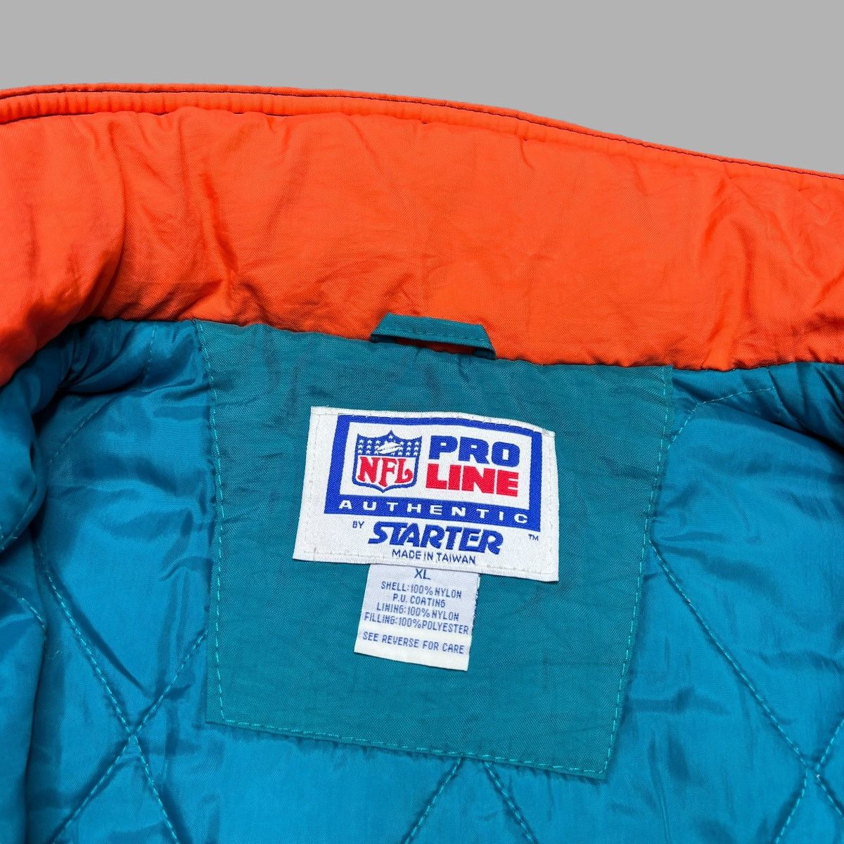 NFL × Starter × Vintage Vtg 1990s NFL Miami Dolphins Zip Up Starter Puffer Jacket Size US XL / EU 56 / 4 - 4 Thumbnail