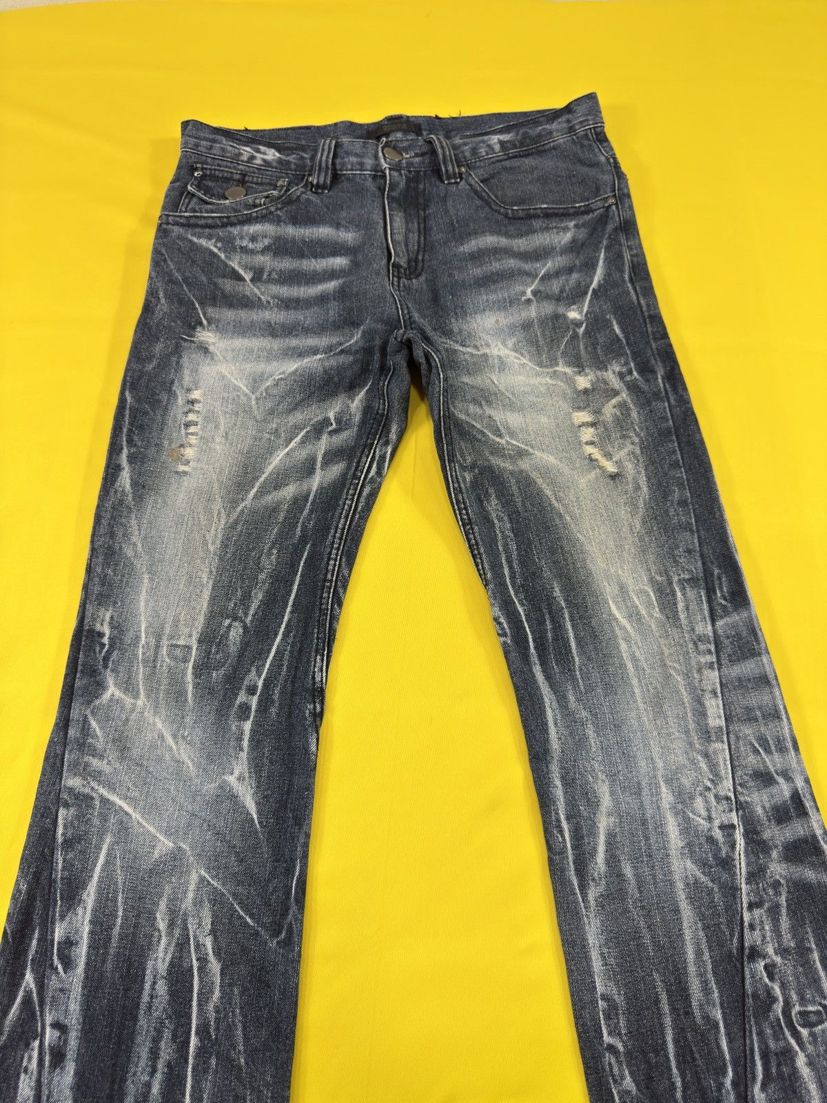 Japanese Brand Black Baccara tornado mart style spiral flare jeans Size US 34 / EU 50 - 6 Thumbnail