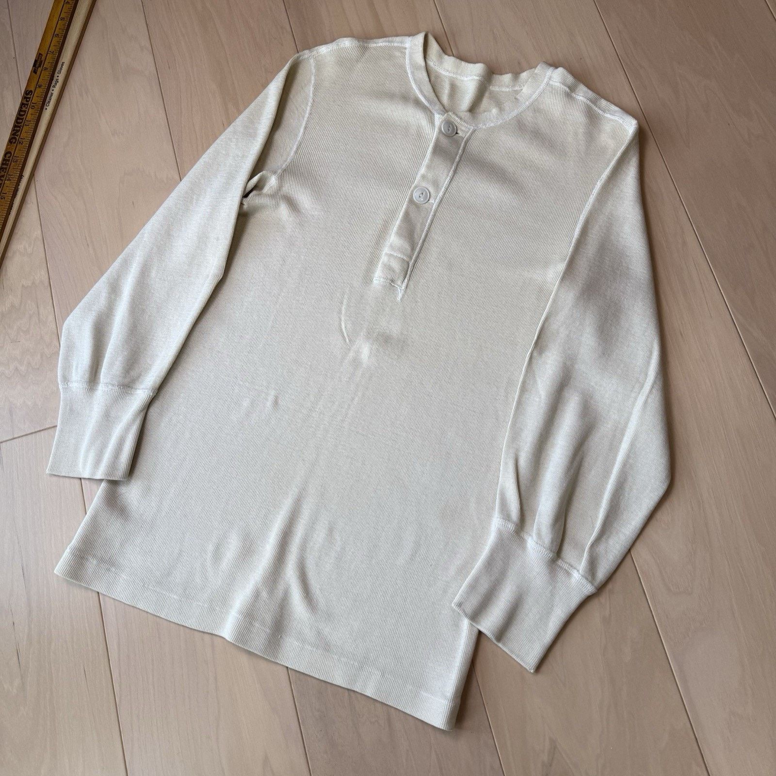Vintage Vintage Military Thermal Shirt Medium Cream 60s Henley Size US M / EU 48-50 / 2 - 10 Thumbnail