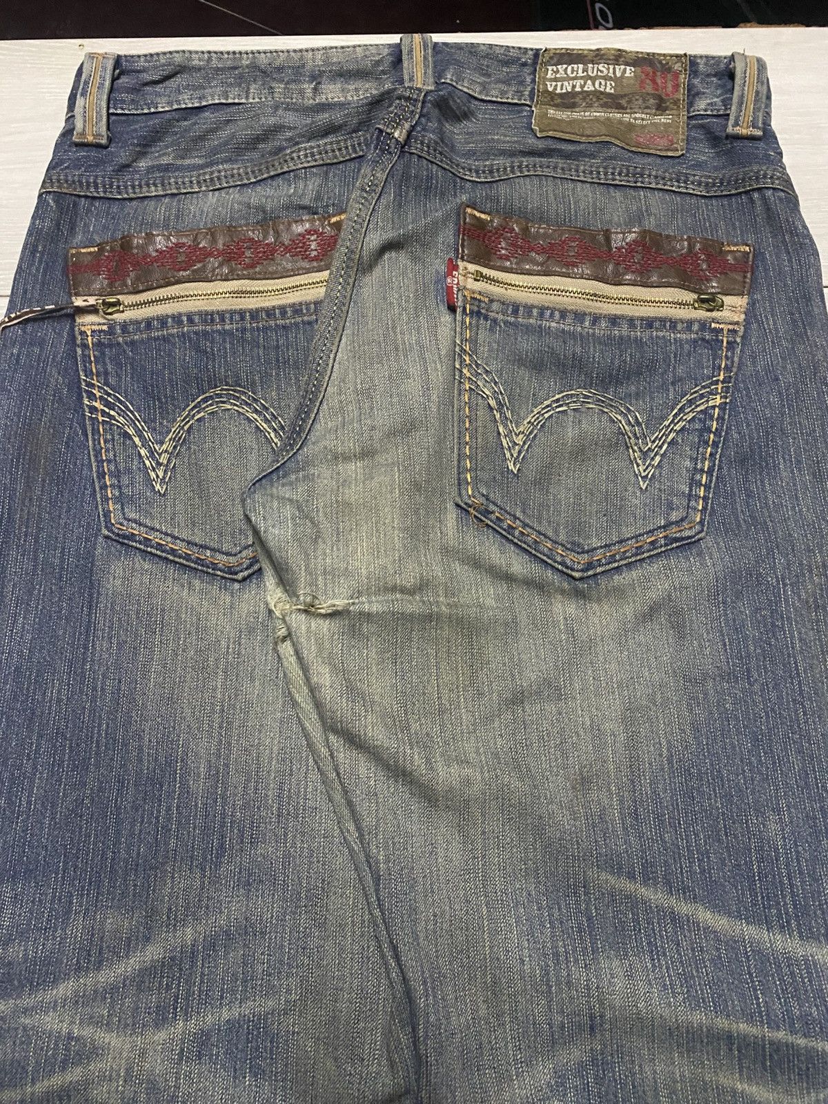 Edwin Vintage Edwin Xv Mud Wash Distressed Baggy Jeans Size US 35 - 4 Thumbnail