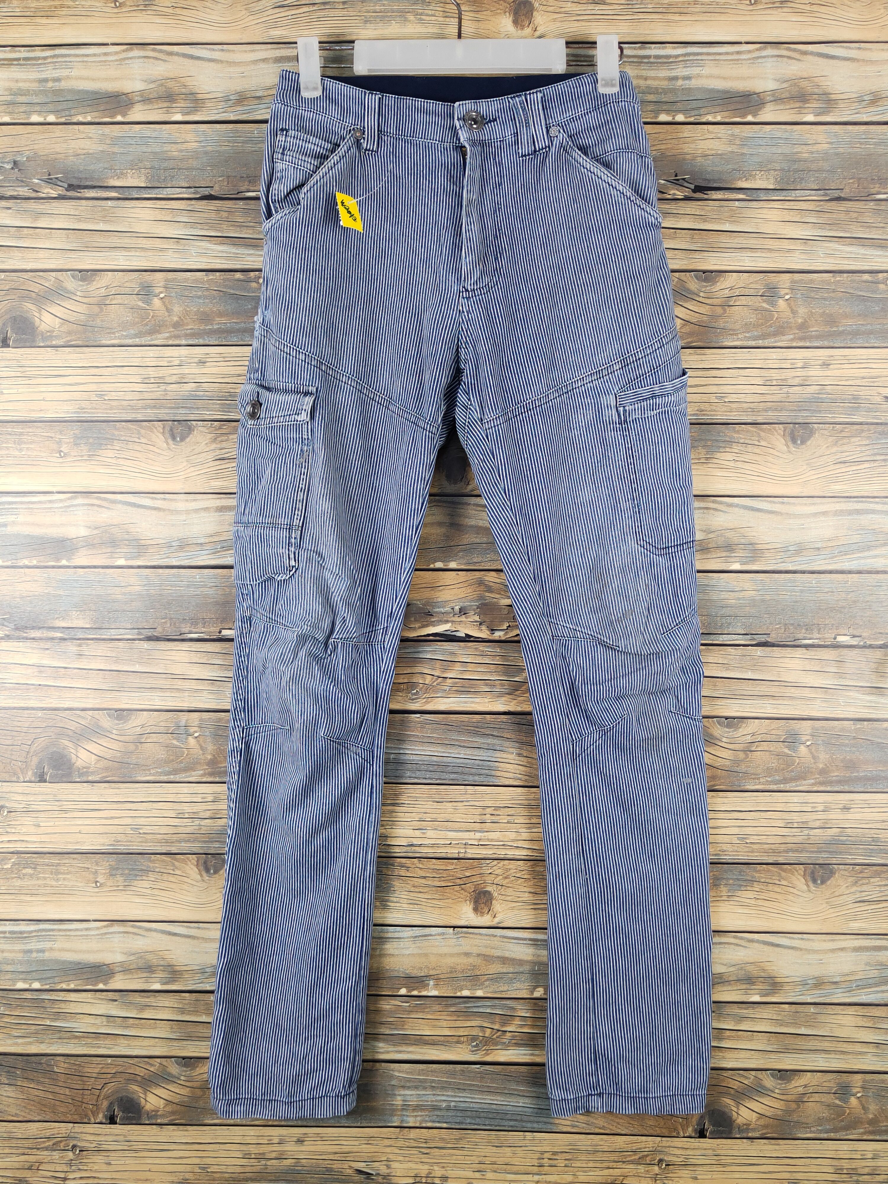 Japanese Brand FieldCore Blue White Distressed Ripped Soft Jeans #W2060 Size US 28 / EU 44 - 1 Thumbnail