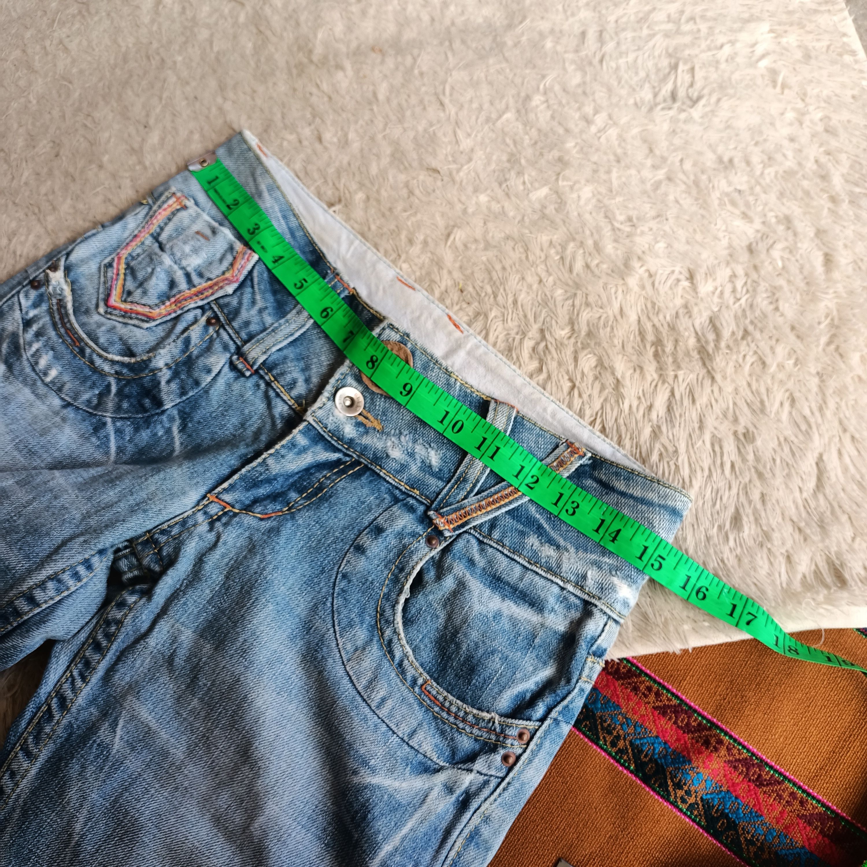 Tornado Mart Red papper Japan rainbow stitch flare denim Size US 30 / EU 46 - 13 Thumbnail