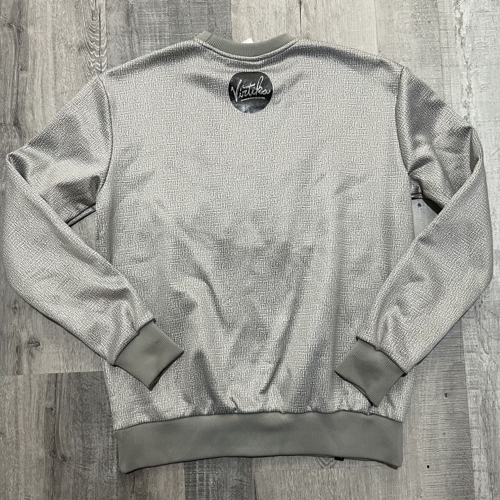 Vintage Virtika Silver Embroidered Script Fleece Lined Sweatshirt S Size US S / EU 44-46 / 1 - 3 Thumbnail