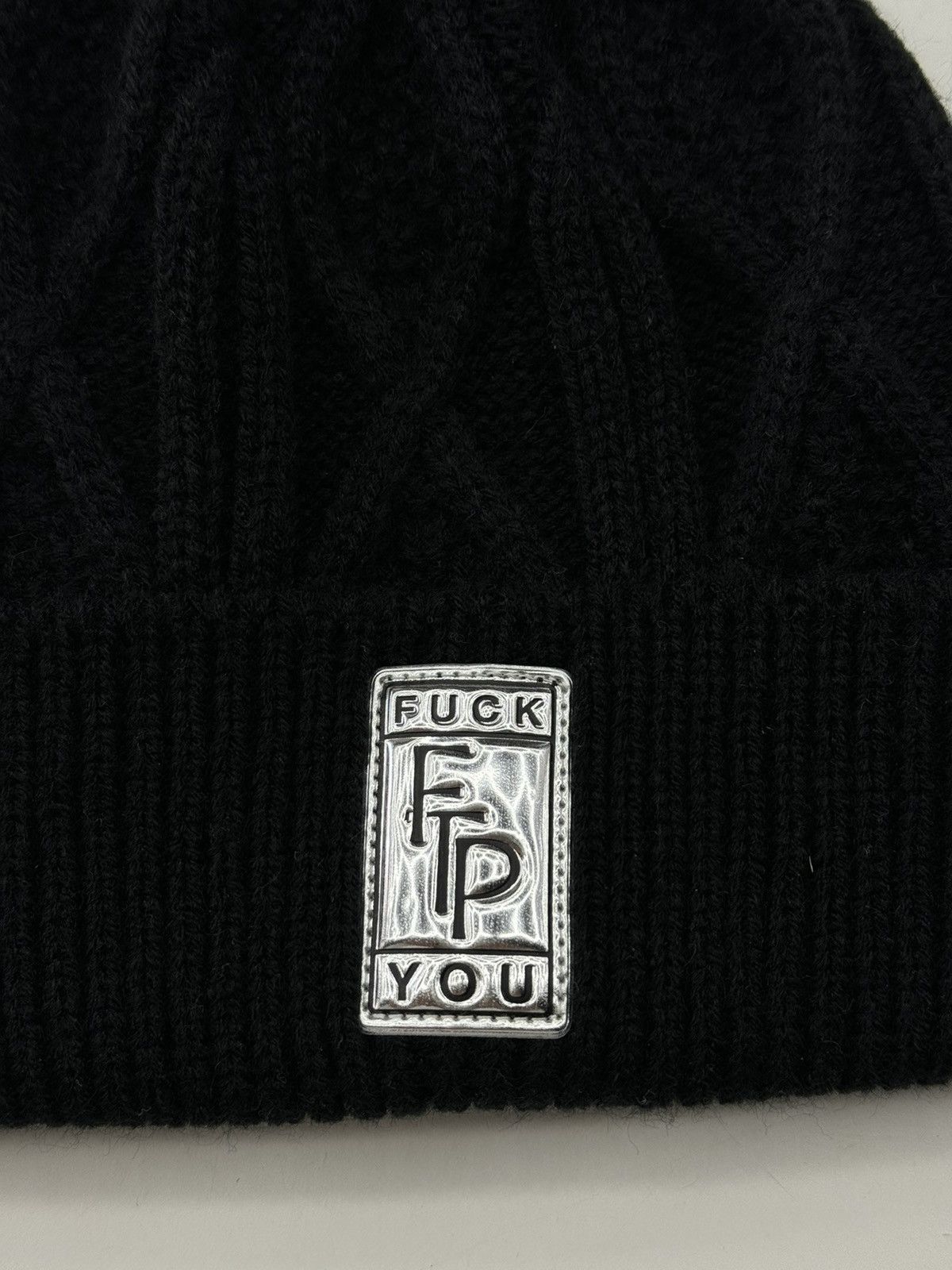 Fuck The Population FTP Big Body Cable Knit Beanie Black Size ONE SIZE - 2 Thumbnail