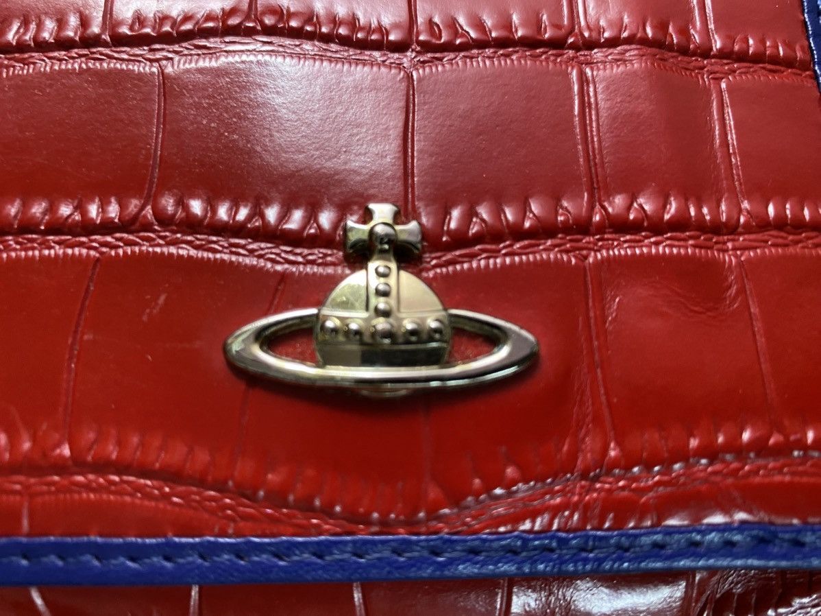 Designer × Vivienne Westwood Vivienne Westwood Embossed Crocodile Red Clasp Wallet Size ONE SIZE - 12 Thumbnail