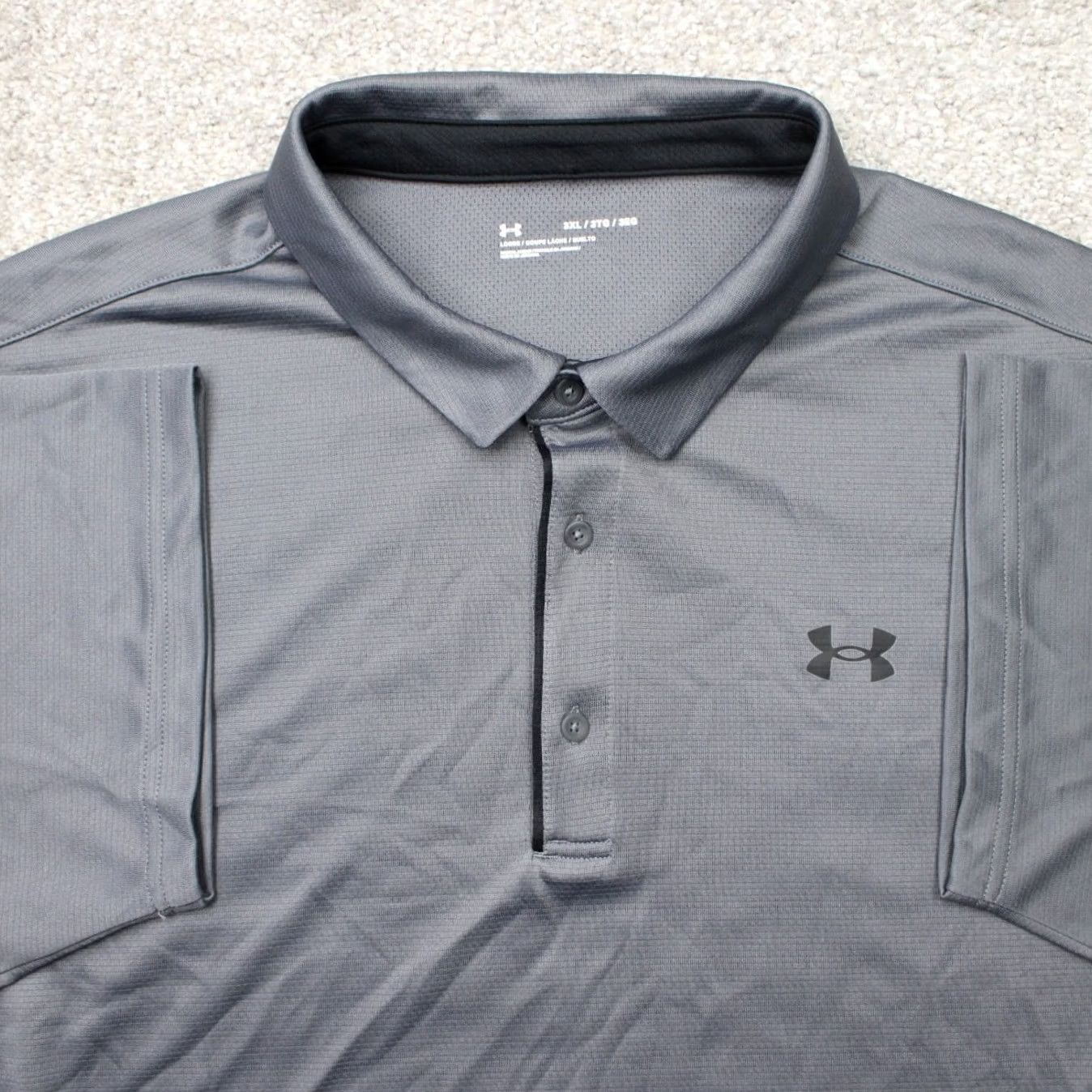 Under Armour Under Armour Tech Polo Shirt Mens 3XL Gray UA Loose Fit Short Sleeve Poly Shirt Polo Polo Shirt Gray Mens 3XL Under Armour HeatGear Regular Fit Size US XXL / EU 58 / 5 - 2 Thumbnail