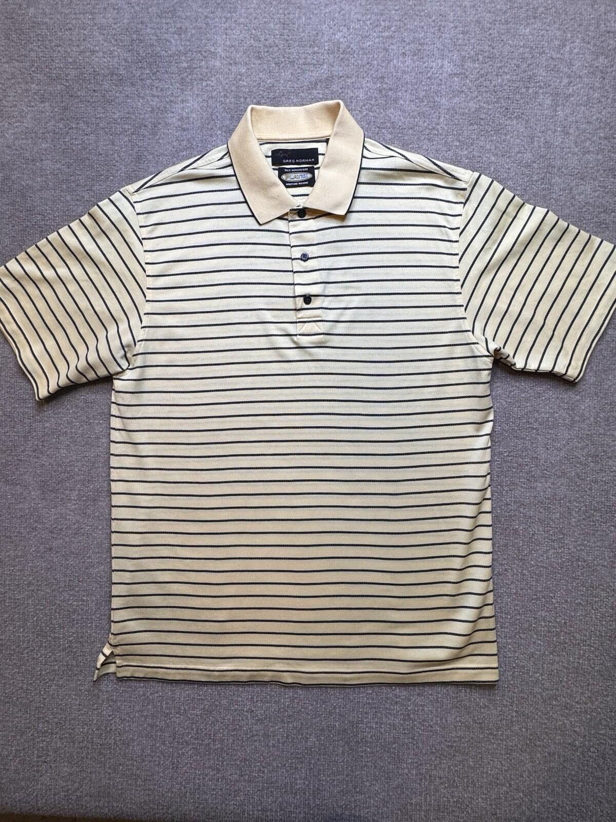 Greg Norman Greg Norman Men's L Polo Play Dry Yellow Striped [706] Size US L / EU 52-54 / 3 - 2 Thumbnail