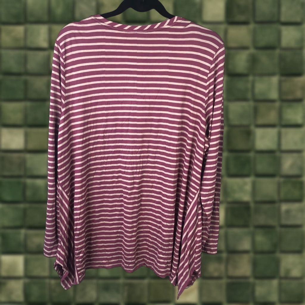 Vintage Logo Lori Goldstein Shirt Womens XL Purple Striped Tunic Athleisure Comfy Size XL / US 12-14 / IT 48-50 - 1 Thumbnail
