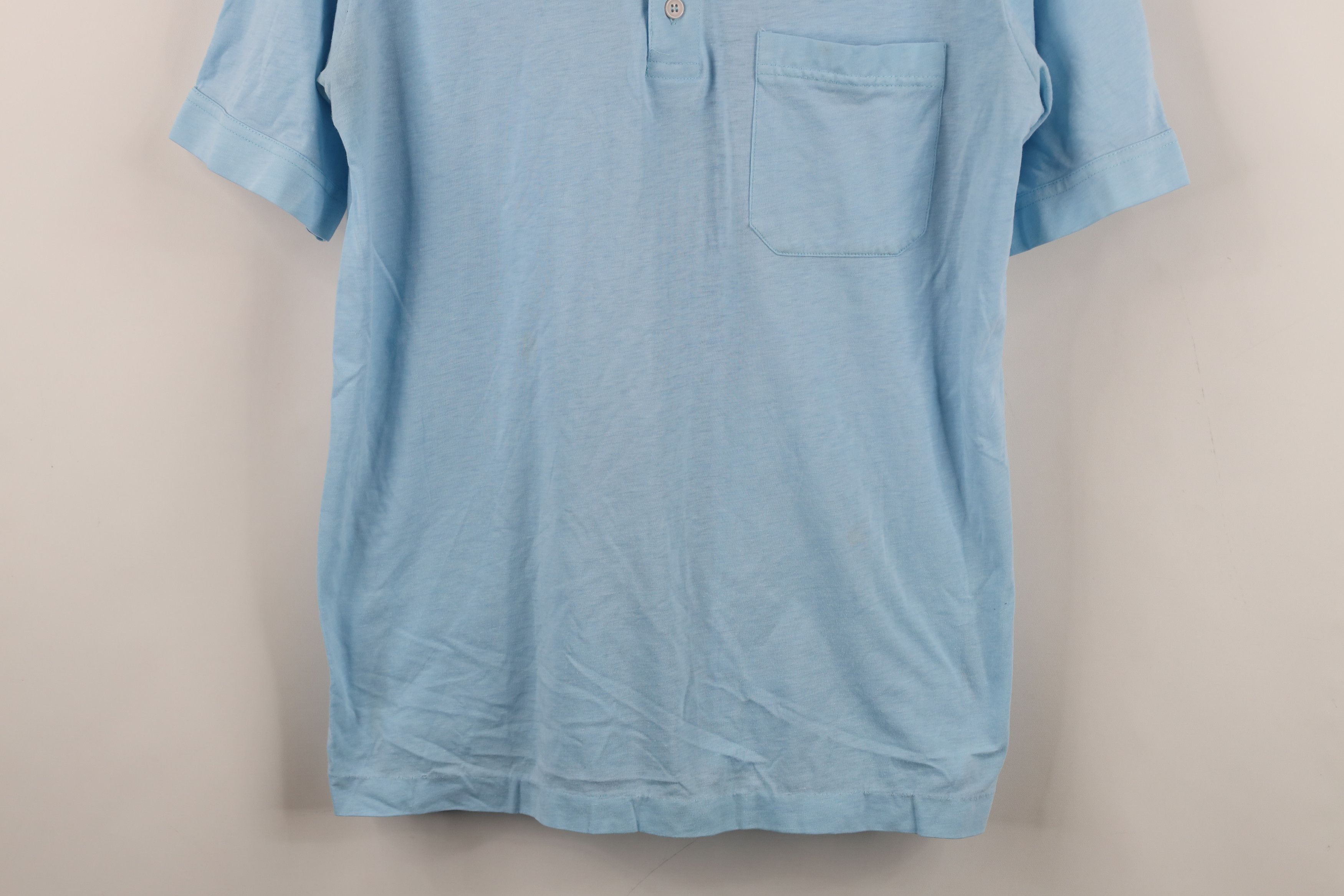 Vintage Vintage 70s Streetwear Knit Collared Golf Polo Shirt Blue Size US L / EU 52-54 / 3 - 3 Thumbnail