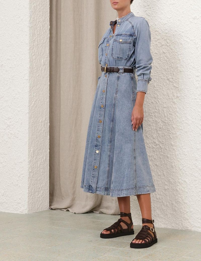 Zimmermann oc11z0226 Illuminate Scoop Denim Shirt in Blue Size M / US 6-8 / IT 42-44 - 8 Thumbnail
