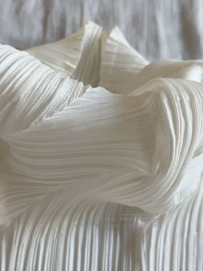 Issey Miyake Issey Miyake White Ruffled Collar Short-Sleeve Top Size XL / US 12-14 / IT 48-50 - 3 Thumbnail