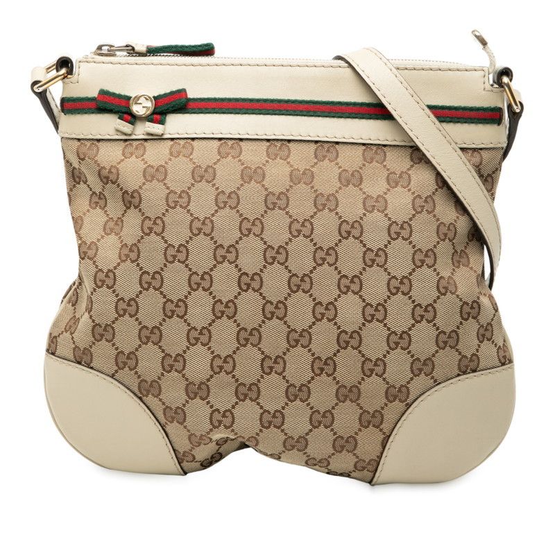 Gucci Gucci Mayfair GG Canvas Shoulder Bag Leather Crossbody Bag 257065 Duty Free For Usa in Beige, Women's