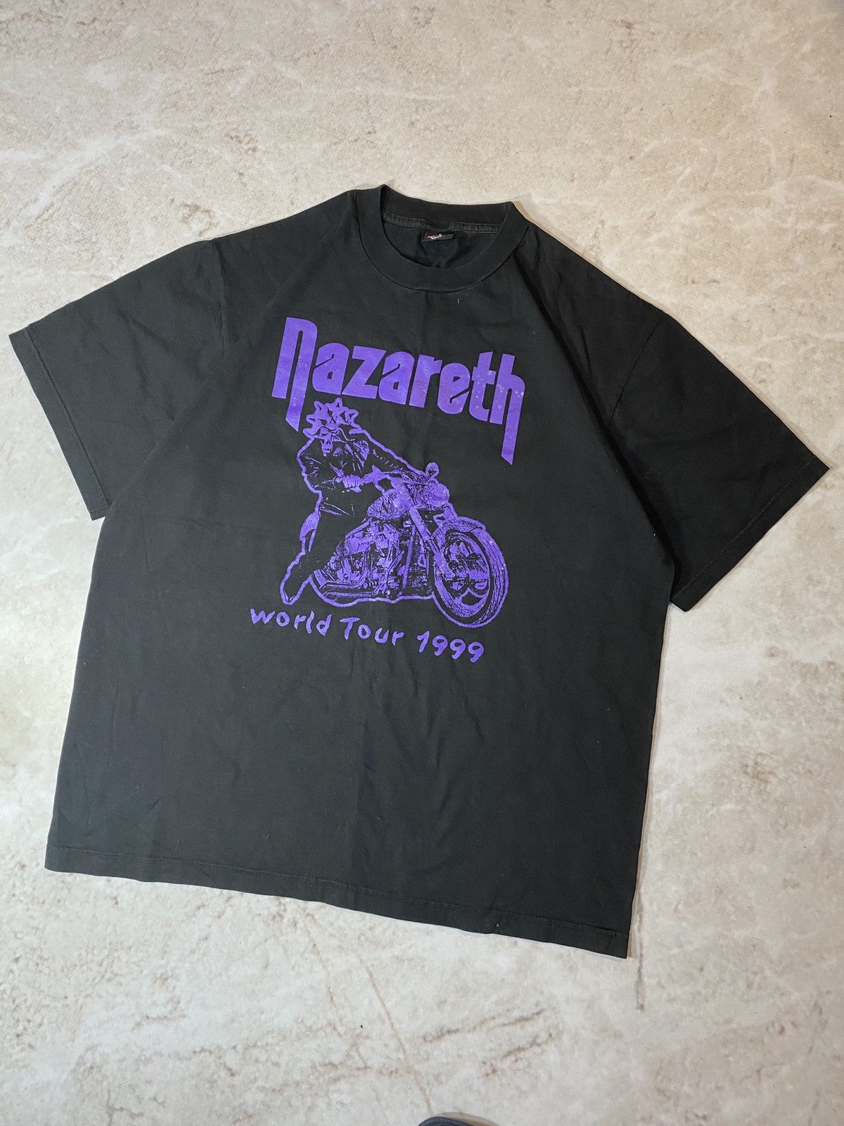 Band Tees × Vintage Vintage 90s Nazareth Hard Rock Bend Tour 1999s Tee Size US XL / EU 56 / 4 - 1 Thumbnail