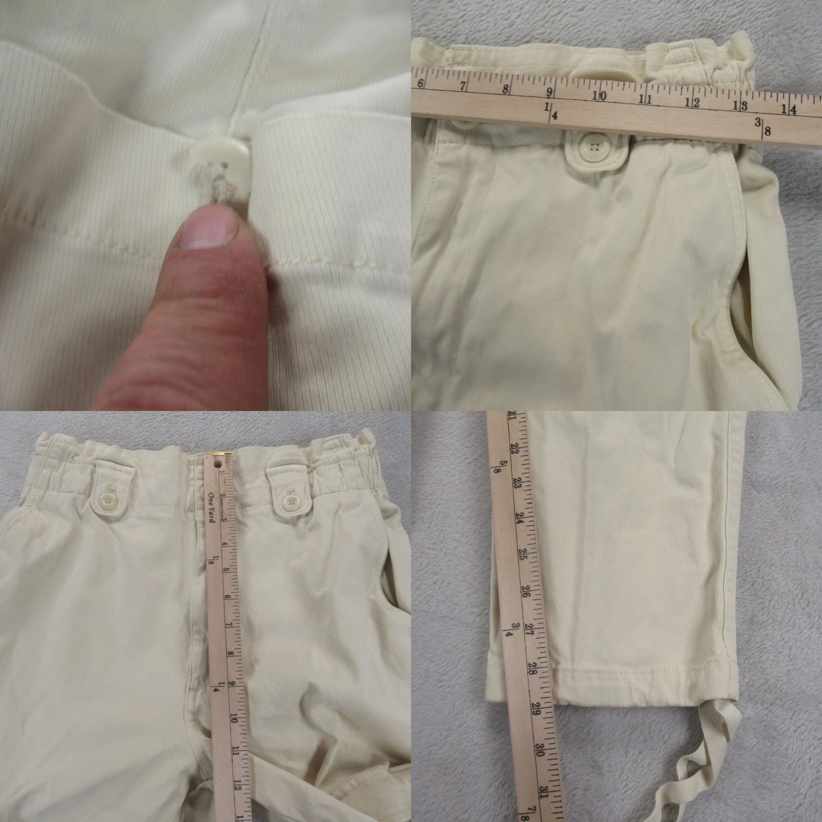 Banana Republic Banana Republic Cargo Pants Women 4 Cream Belted Elastic Straight High Rise 26x29 Size 27" / US 4 / IT 40 - 9 Thumbnail
