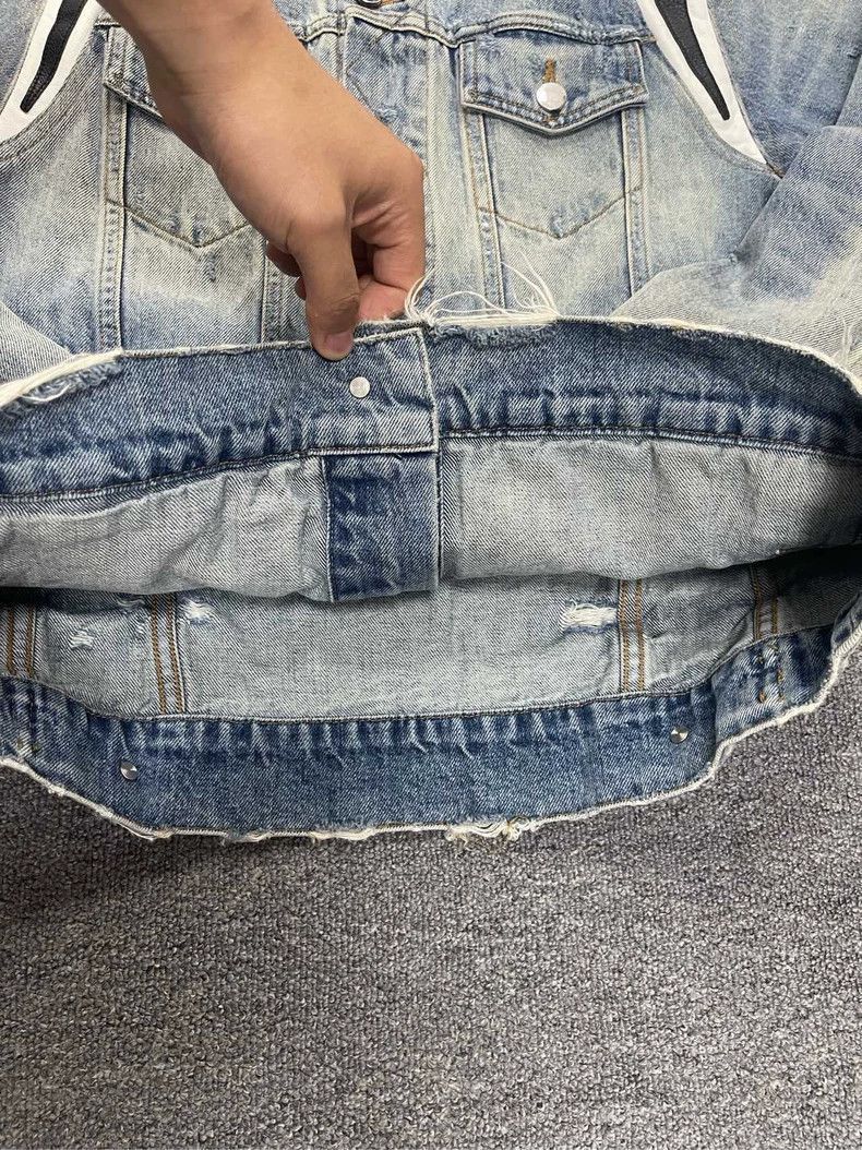 Amiri Amiri blue denim jacket with old vandalism-2506 Size US M / EU 48-50 / 2 - 8 Thumbnail