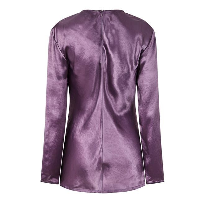 Bottega Veneta Bottega Veneta Tie Neck Long Sleeve Blouse in Purple Size S / US 4 / IT 40 - 2 Thumbnail