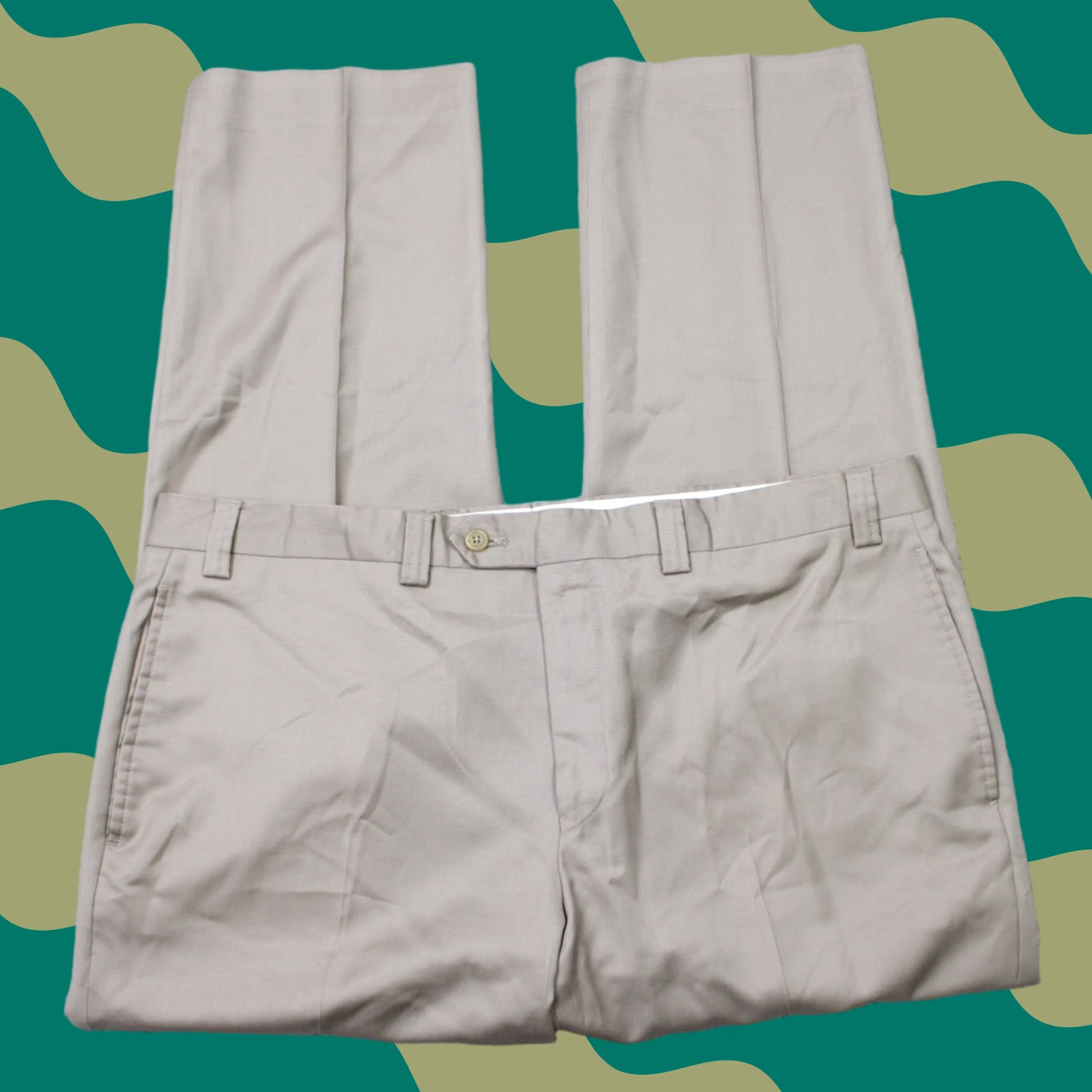 Ralph Lauren Lauren Ralph Lauren Pants Mens 38x29 Beige Wool Cashmere Flat Front Straight Dress Pants Size US 38 / EU 54 - 1 Thumbnail