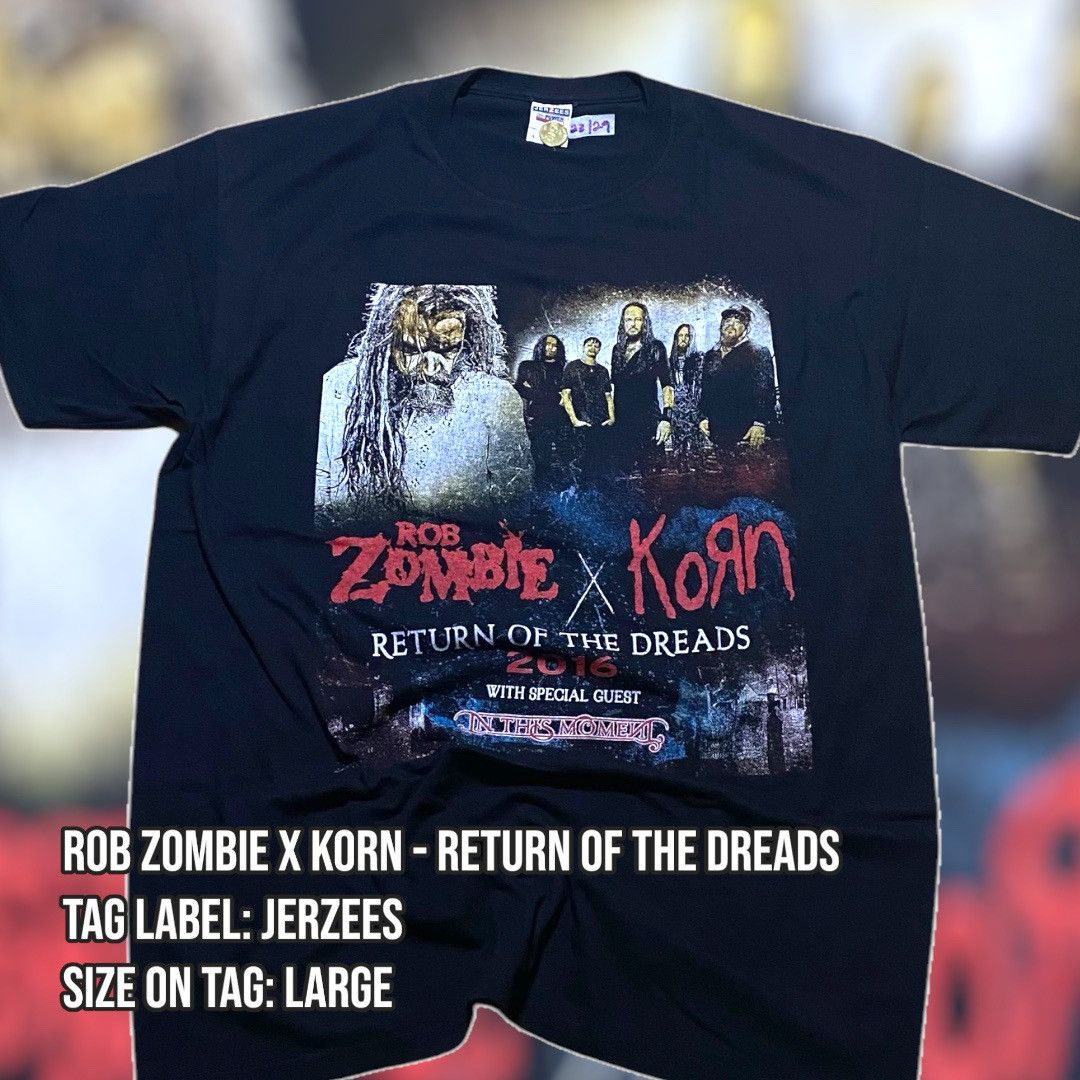 Band Tees × Jerzees Rob Zombie x Korn - Return Of The Dreads Size US L / EU 52-54 / 3 - 1 Thumbnail