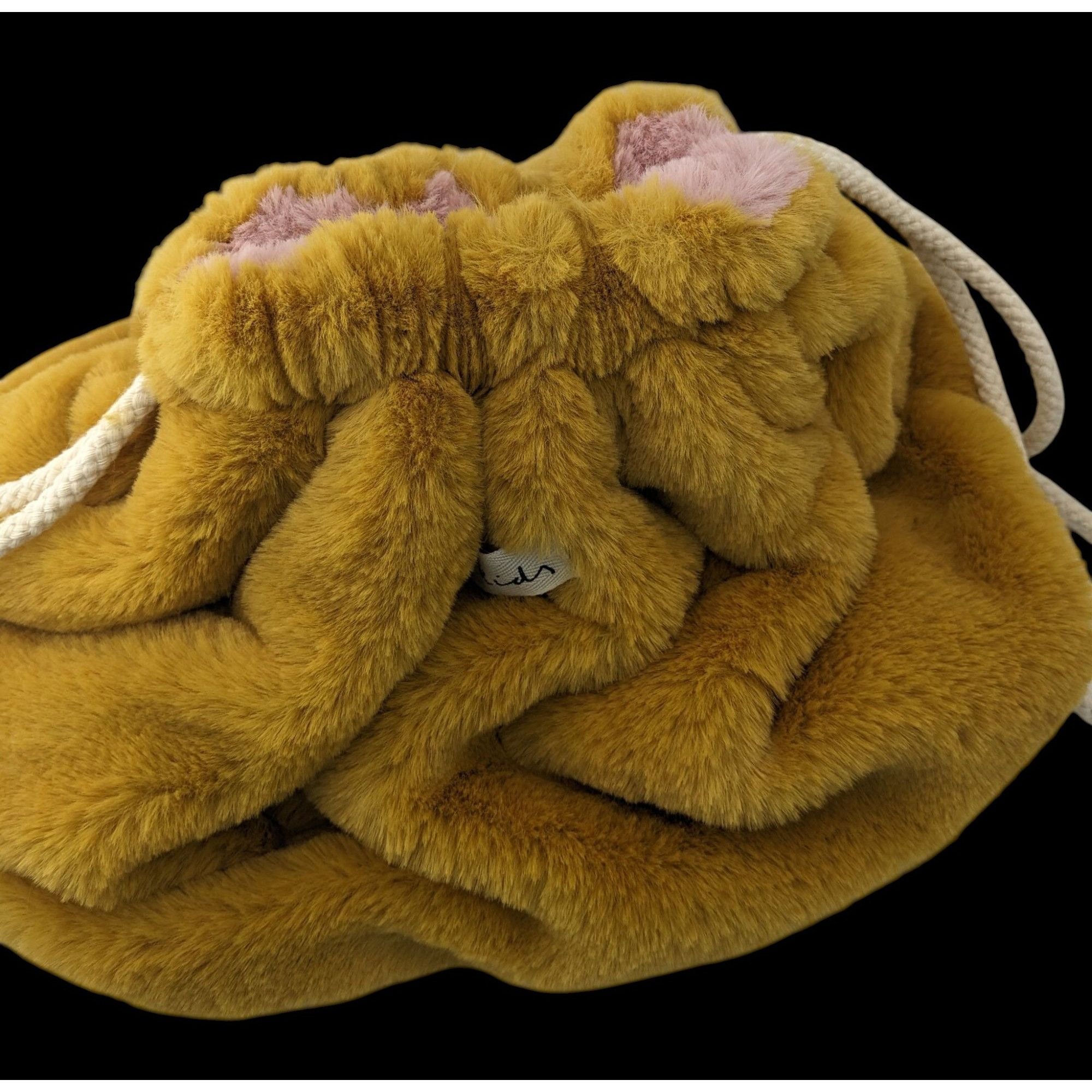 Zara Faux Fur Drawstring Bag Golden Brown Zara Kids 13x10 Inches Size ONE SIZE - 1 Thumbnail