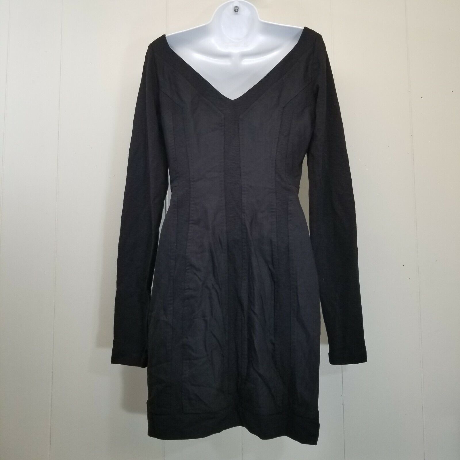 Diane von Furstenberg DVF Diane Von Furstenberg 6 Dress LBD Black CARITA Boat Neck Size M / US 6-8 / IT 42-44 - 4 Thumbnail