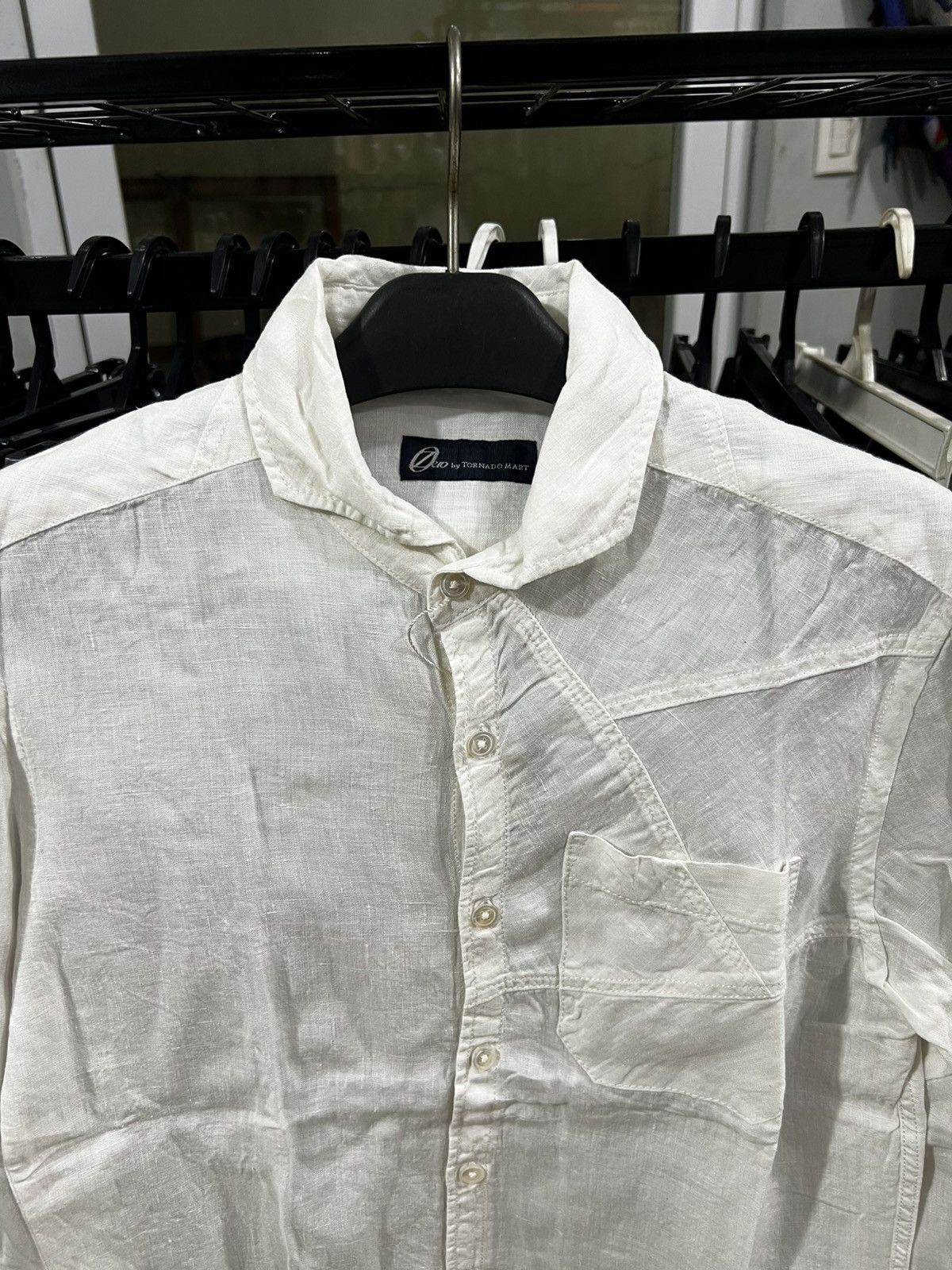 Tornado Mart Tornado Mart Linen White Shirt Size US M / EU 48-50 / 2 - 3 Thumbnail