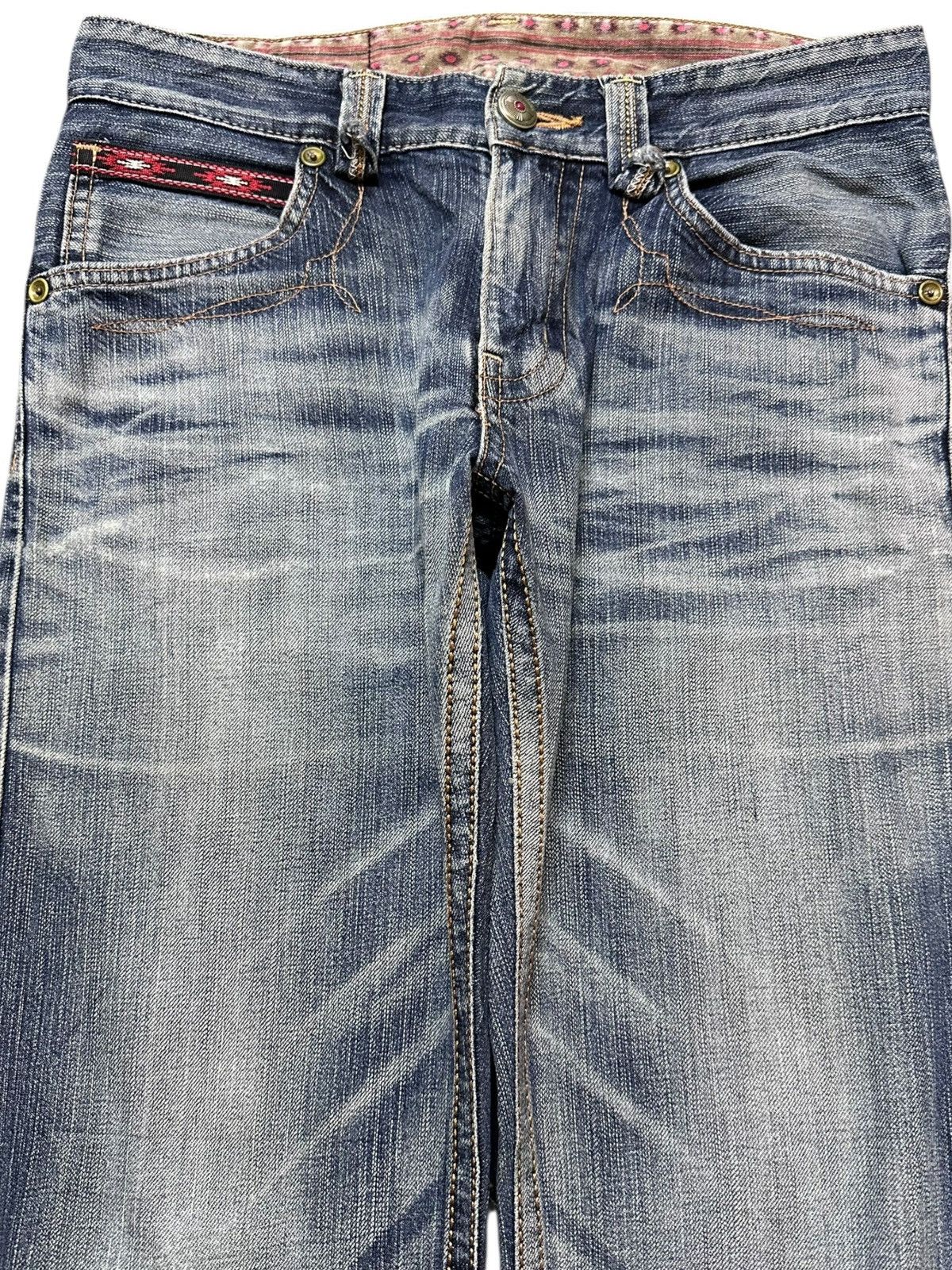 Edwin Vintage Edwin Exclusive Vintage Whiskers Distressed Denim Size US 30 / EU 46 - 2 Thumbnail