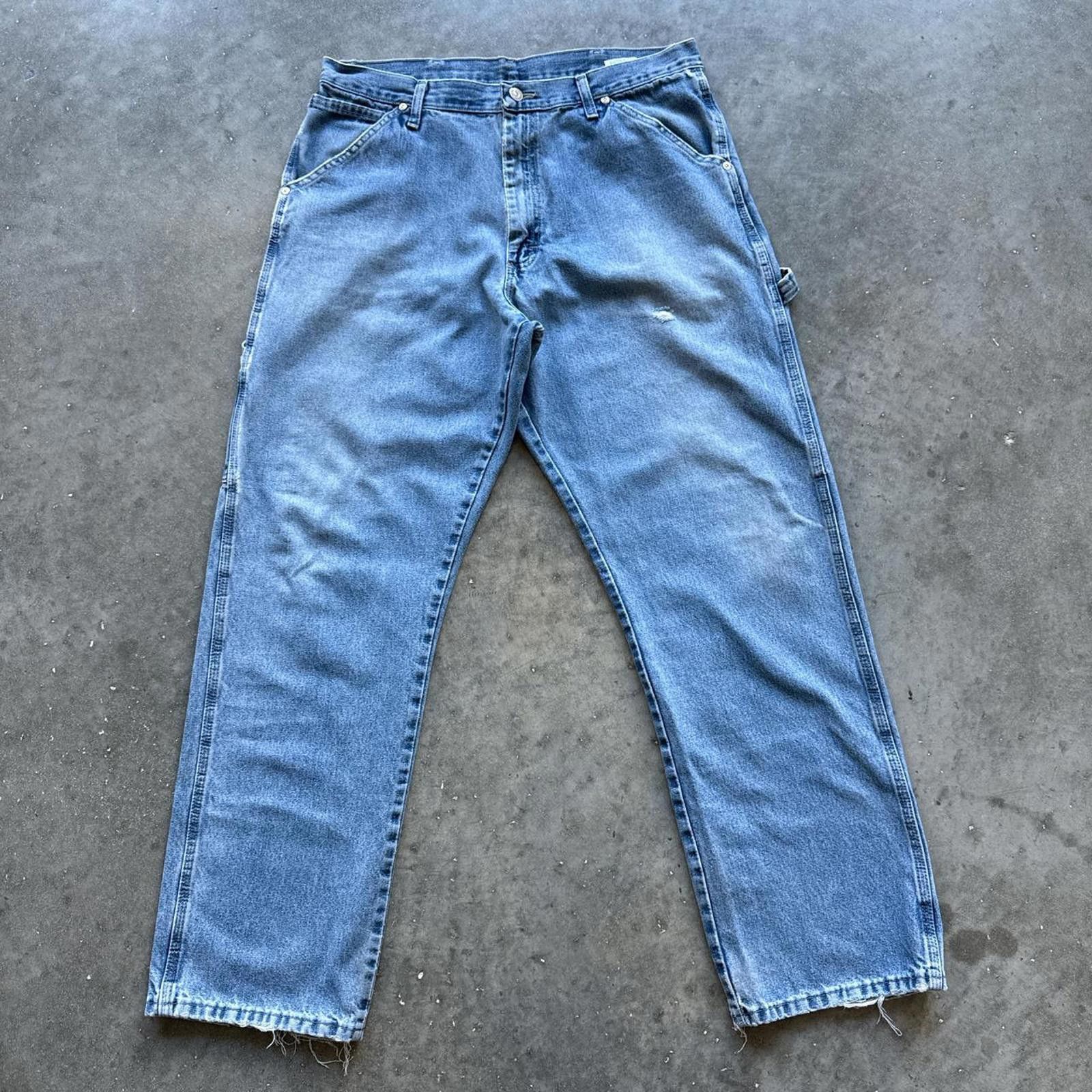 Wrangler Faded Wrangler Vintage Y2k Carpenter Jeans Distressed Size US 34 / EU 50 - 1 Thumbnail