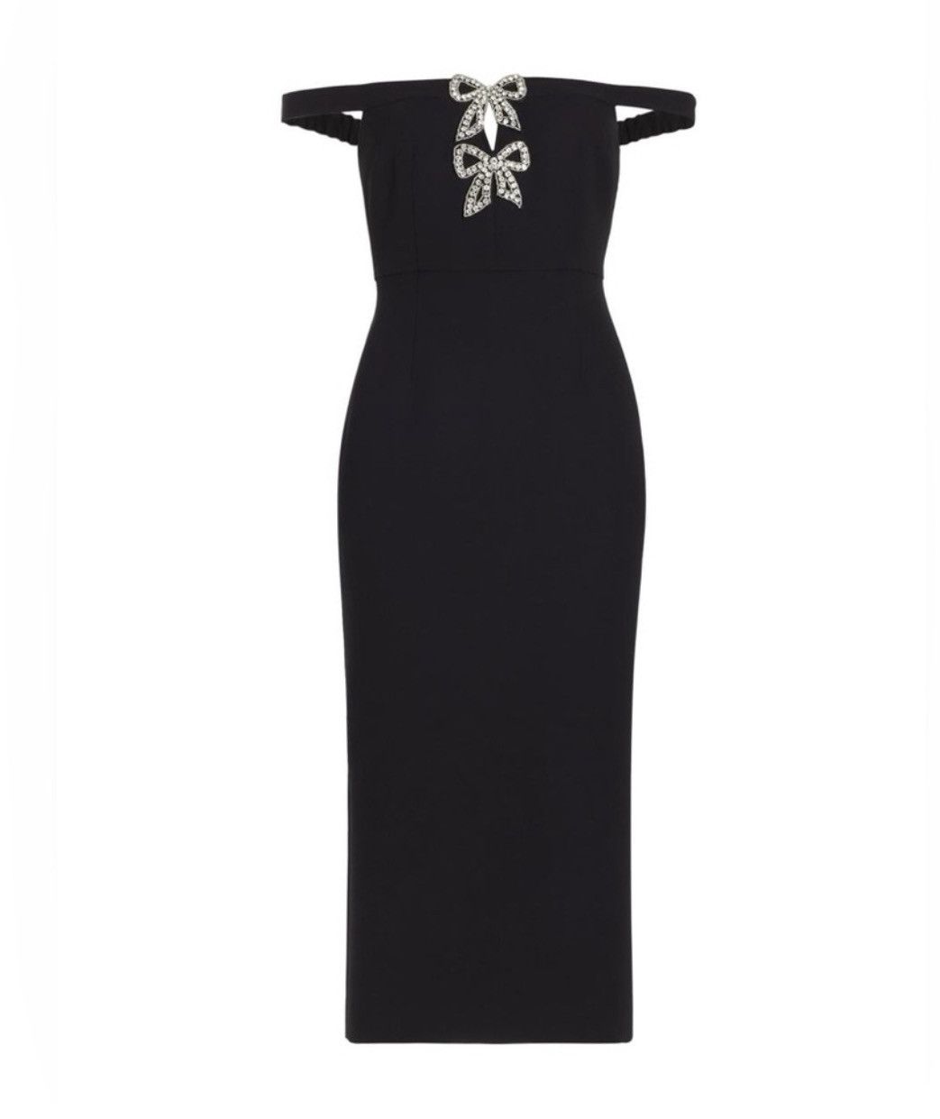 Self-Portrait Self Portrait Bow Crepe Off-the-Shoulder Midi Dress size 2 Size XS / US 0-2 / IT 36-38 - 7 Thumbnail