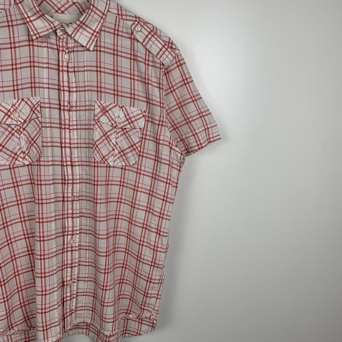 Diesel Vintage Y2K Diesel Avant Garde Plaid Shirt Short Sleeve XL Size US XL / EU 56 / 4 - 5 Thumbnail