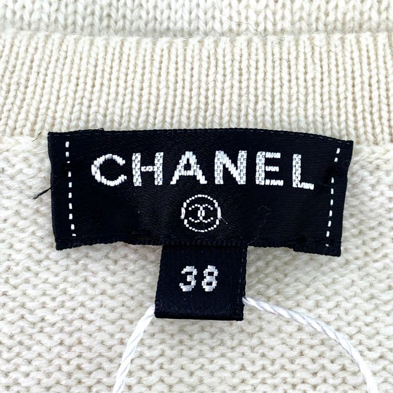 Chanel ChanelBeige cashmere single-breasted short-sleeved knitted Size XS / US 0-2 / IT 36-38 - 7 Thumbnail