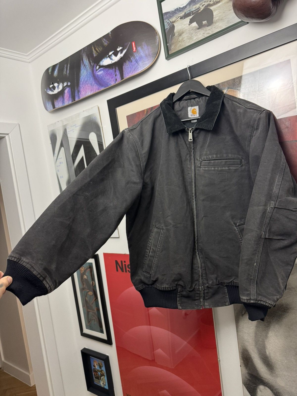 Carhartt Carhartt Vintage 90s Santa Fe Work Jacket Washed Black Hype Size US L / EU 52-54 / 3 - 3 Thumbnail
