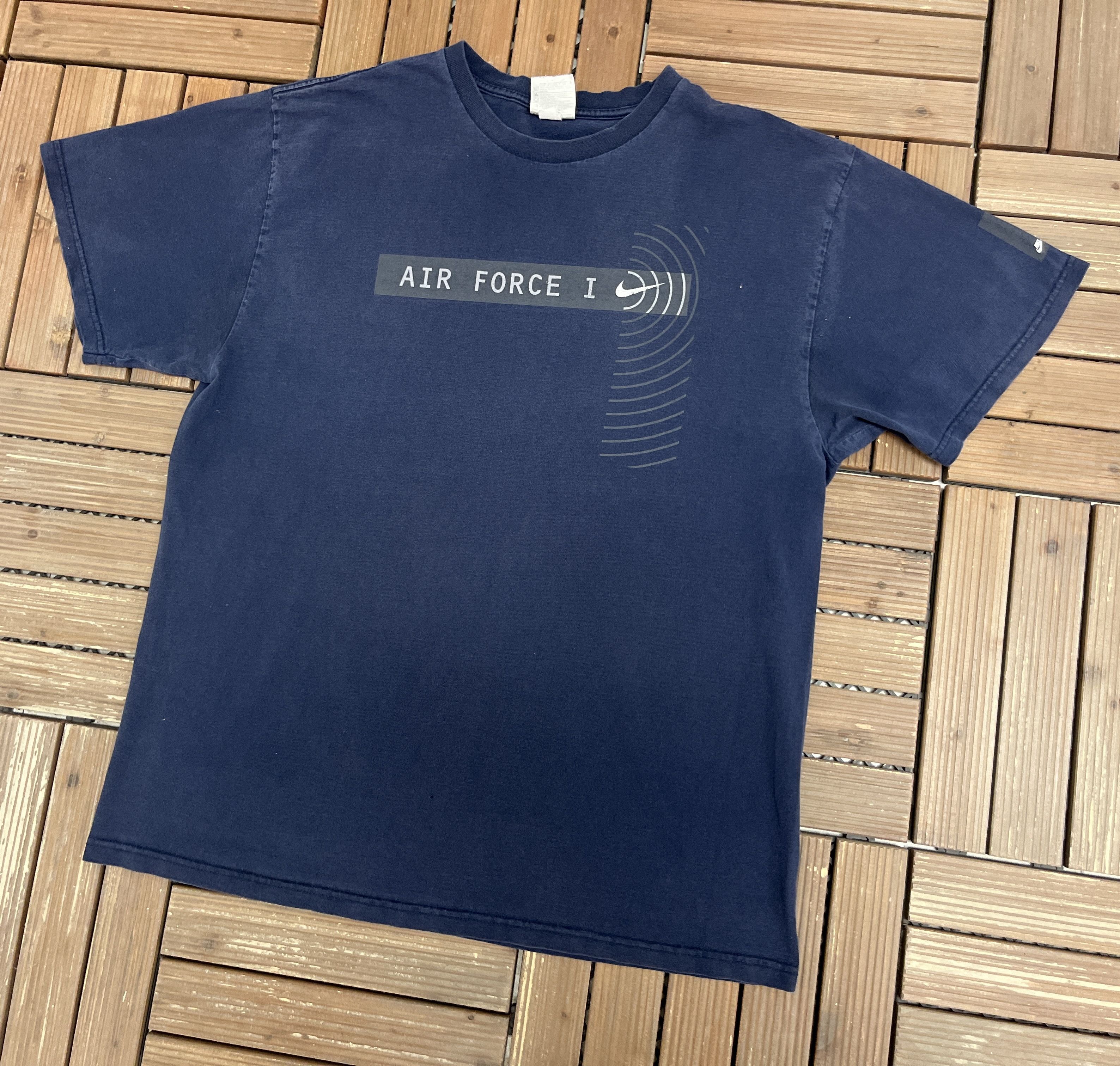 Nike × Vintage Nike Air Force I Vintage Blue T-Shirt Tee Size US L / EU 52-54 / 3 - 3 Thumbnail
