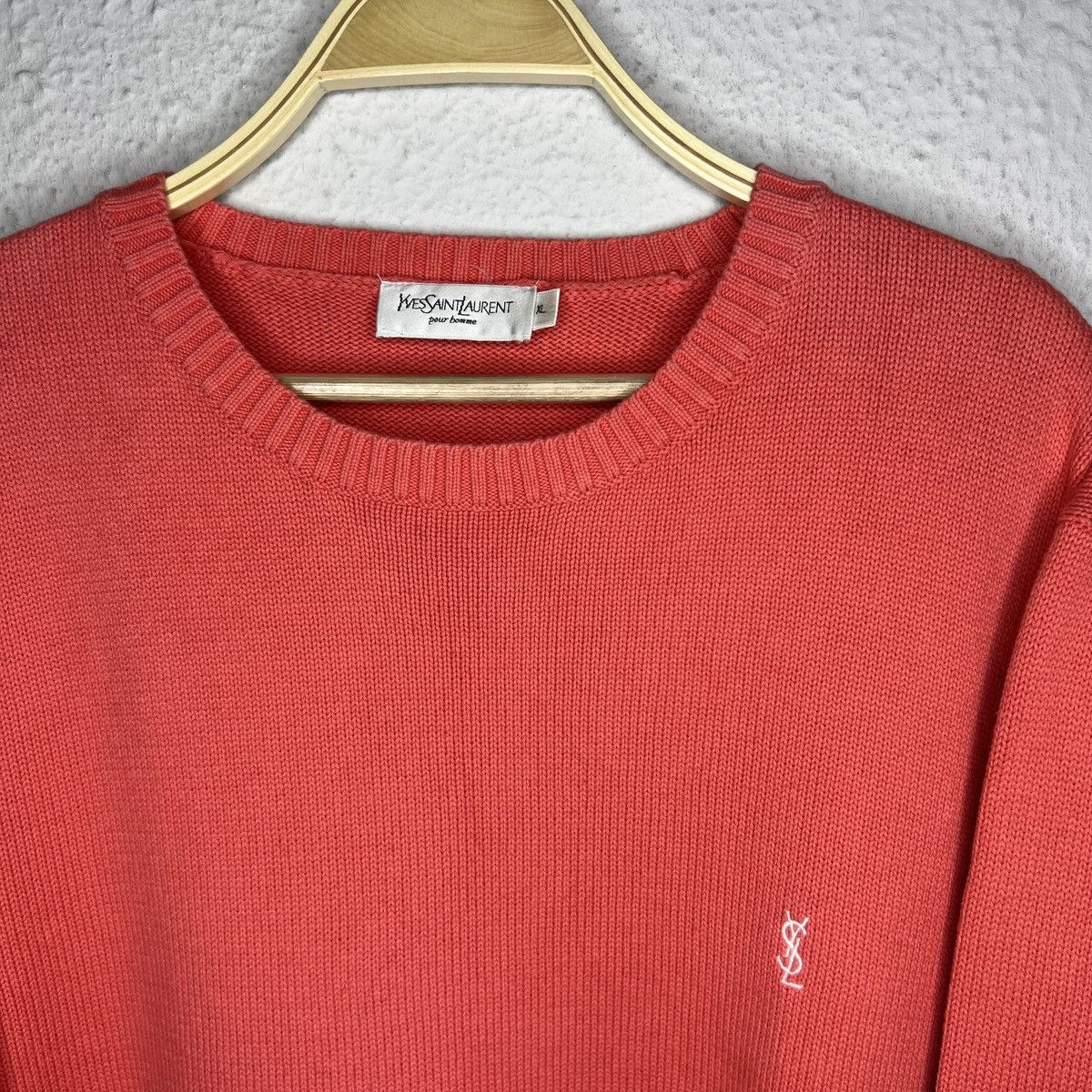Designer × Yves Saint Laurent Yves Saint Laurent YSL Jumper Sweater Knitwear Peach Orange Size US XL / EU 56 / 4 - 3 Thumbnail