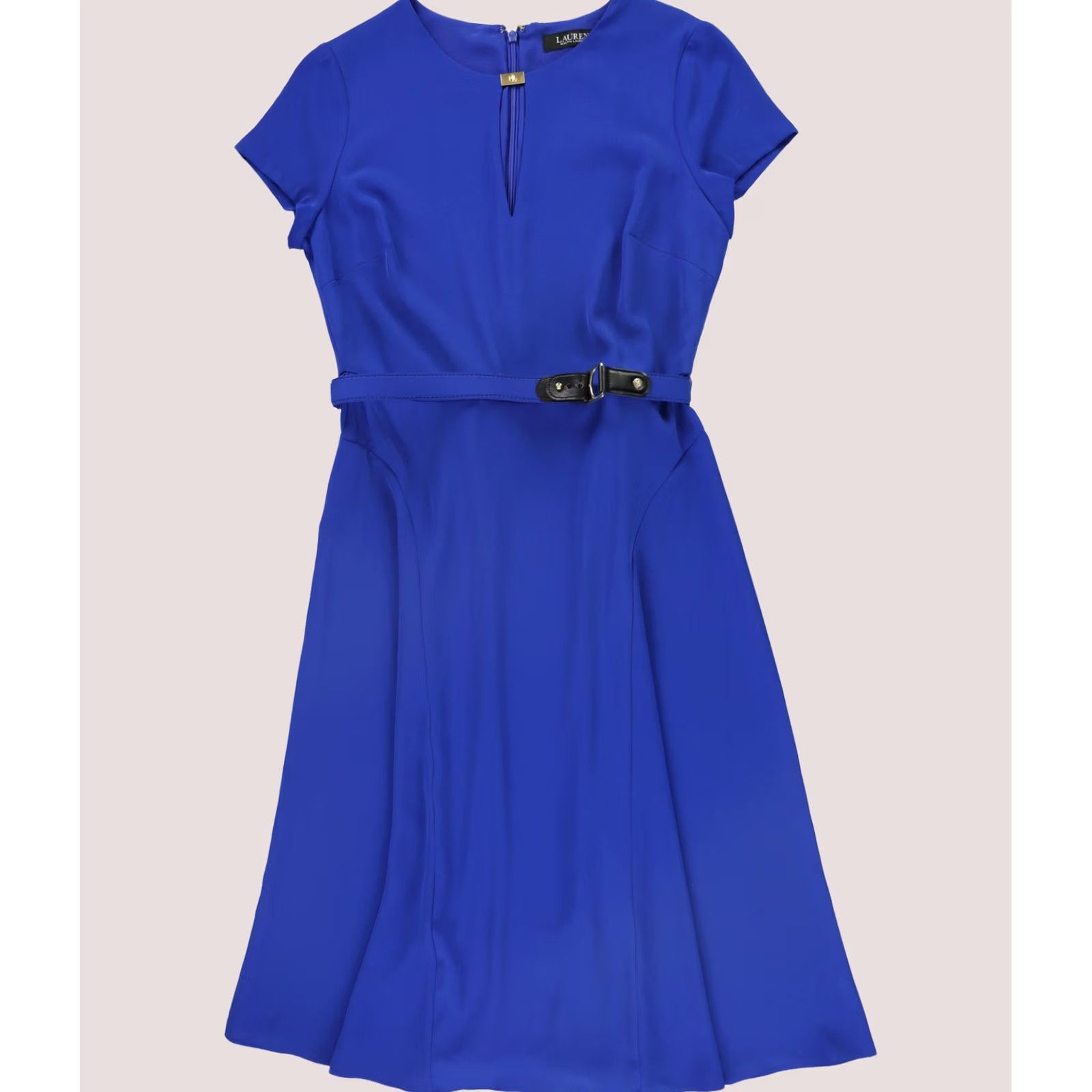Ralph Lauren Ralph Lauren Womens Belted Georgette Midi Dress Blue Size 4 Size S / US 4 / IT 40 - 1 Thumbnail