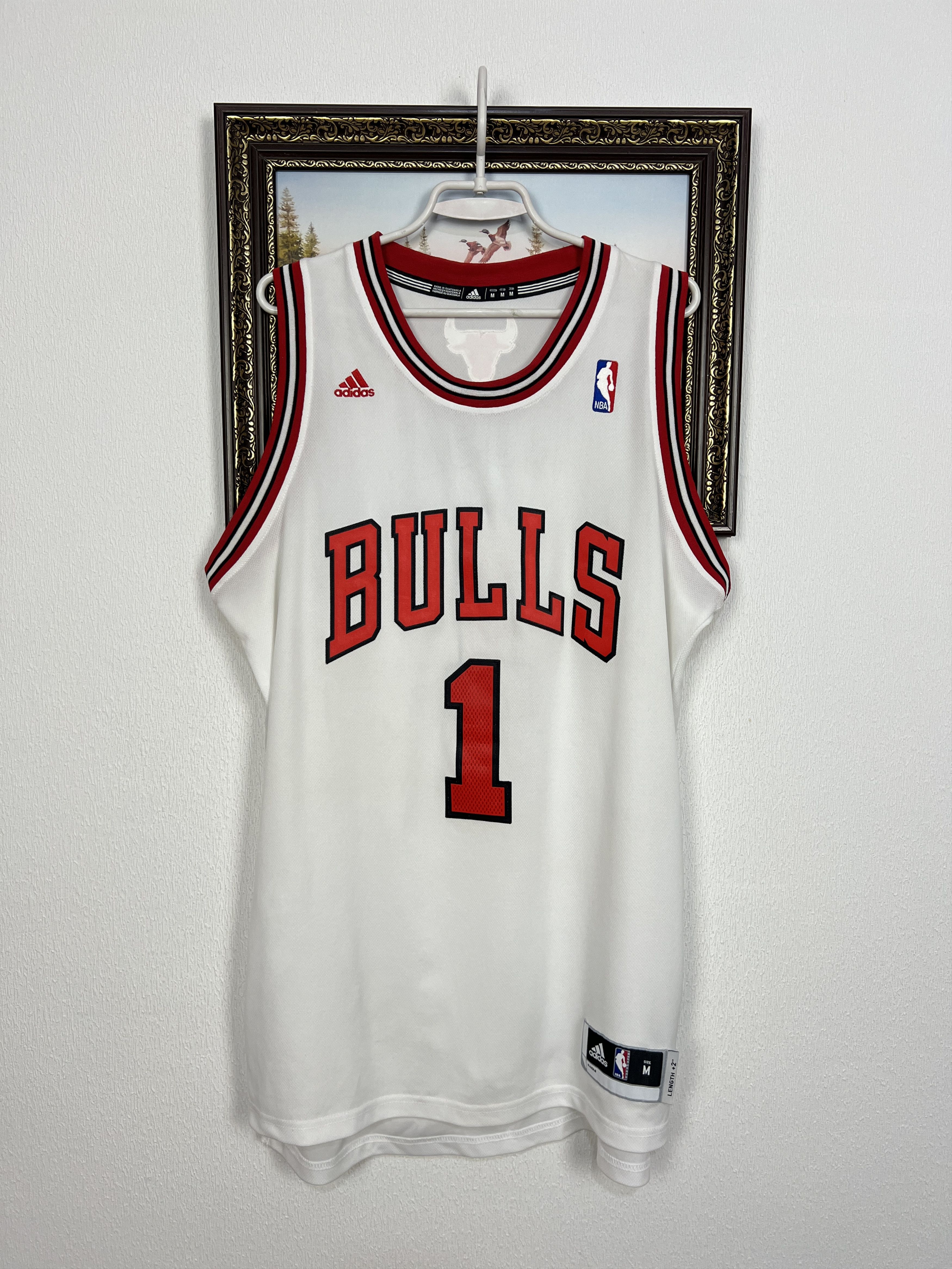 Vintage Adidas Chicago Bulls NBA #1 Rose Jersey Shirt Rare