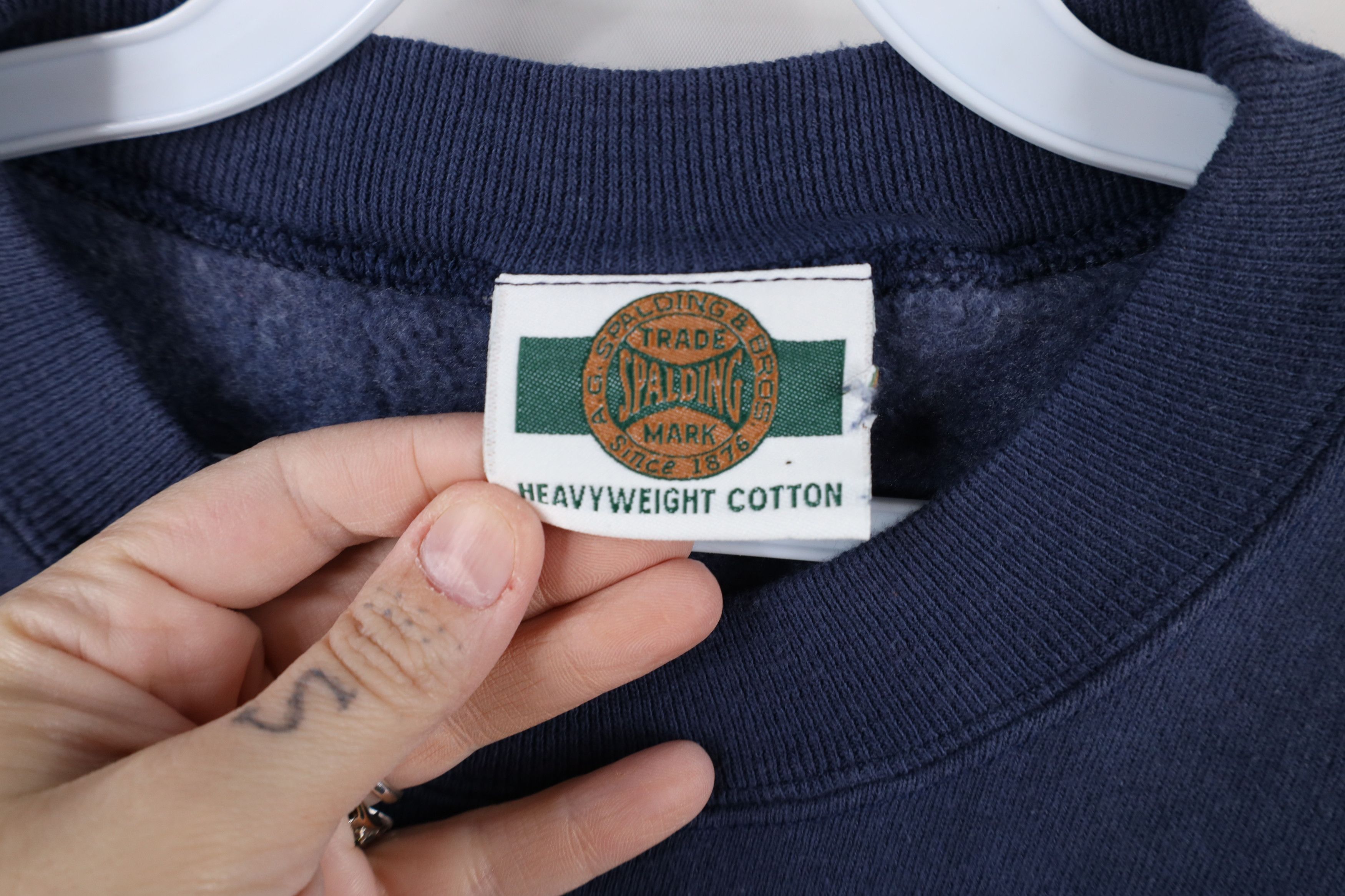 Spalding × Vintage Vintage 90s Spalding Faded Heavyweight Sweatshirt Cotton USA Size US M / EU 48-50 / 2 - 6 Thumbnail
