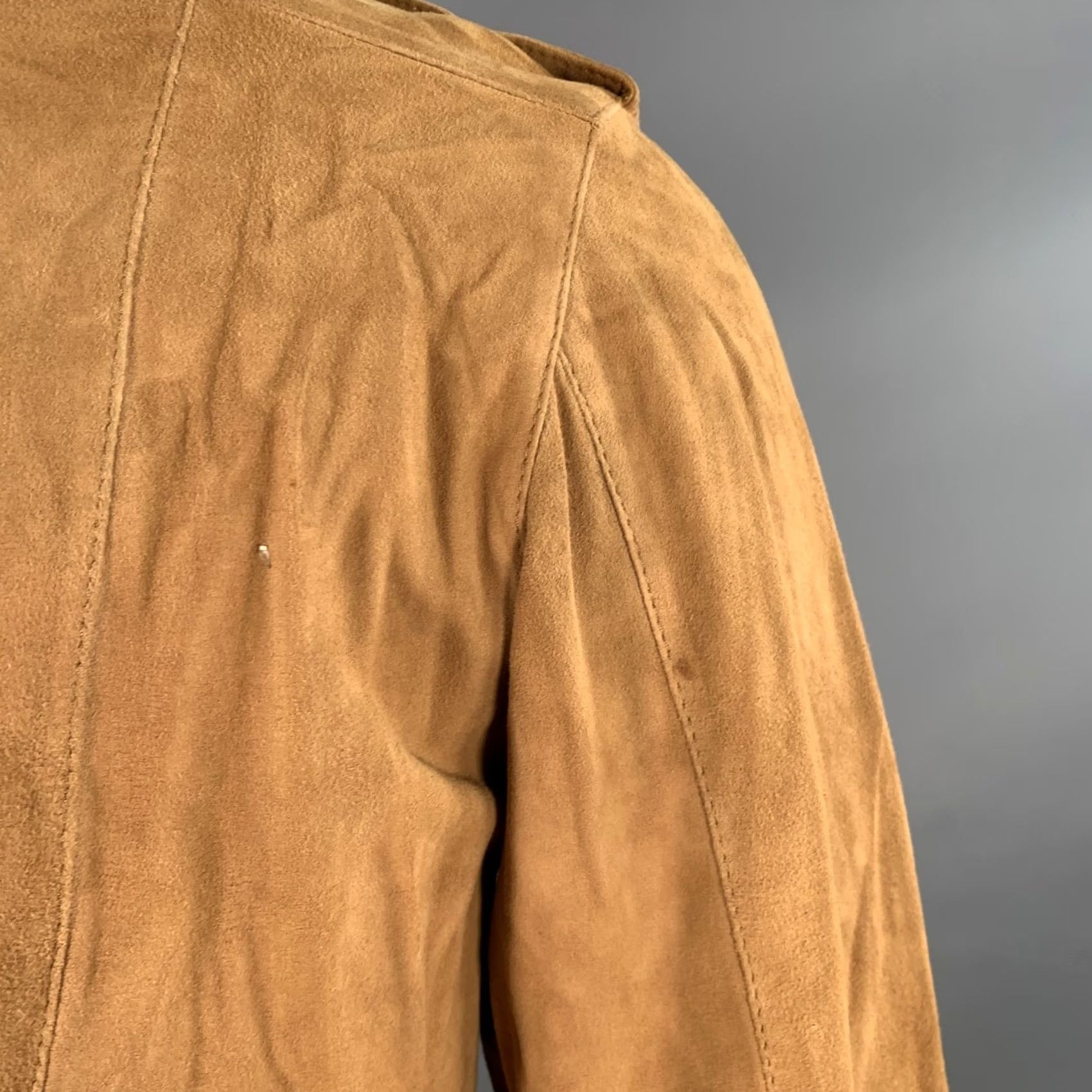 Dolce & Gabbana DOLCE & GABBANA XS Camel Suede Military Two Pockets Long Sleeve Shirt Mens Size US XS / EU 42 / 0 - 7 Thumbnail