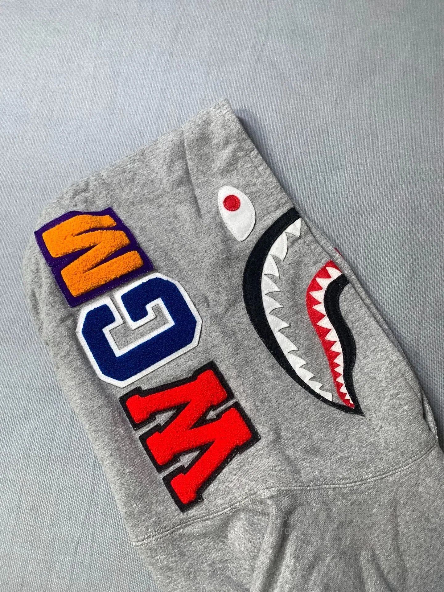 Bape Gray Shark Hoodie.