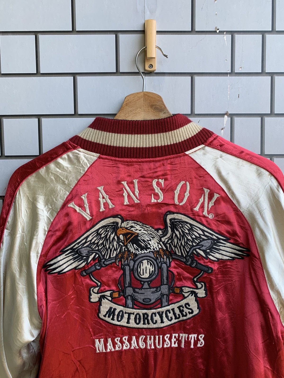 Japanese Brand Vintage Sukajan Vanson Leathers Reversible Jacket Size US M / EU 48-50 / 2 - 15 Thumbnail