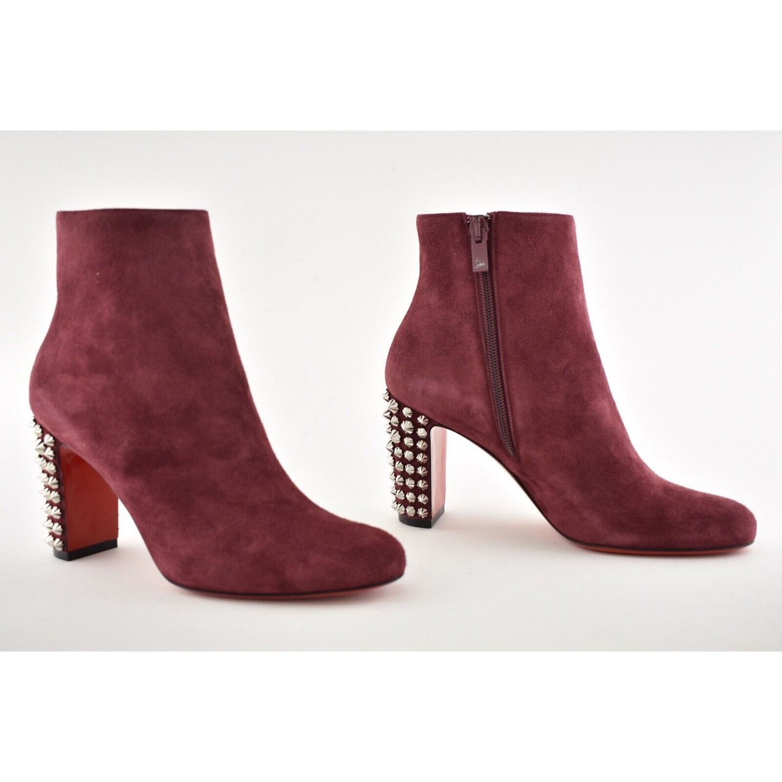 Christian Louboutin Christian Louboutin Suzi Folk 85 Prunus Red Suede Spike Size US 7 / IT 37 - 4 Thumbnail