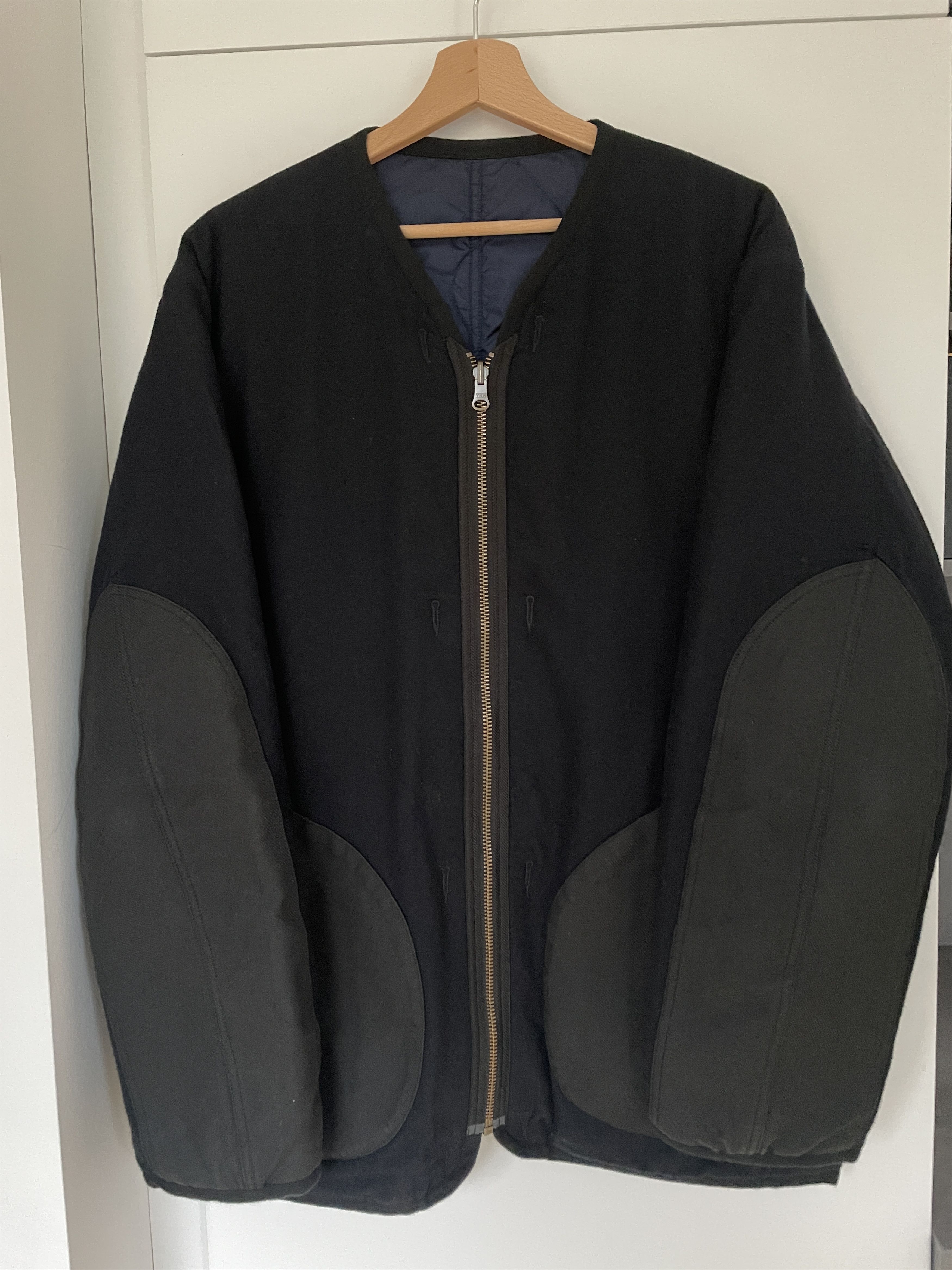 image of Sage De Cret Reversible Jacket In Cotton Wool - Navy - Large, Men's