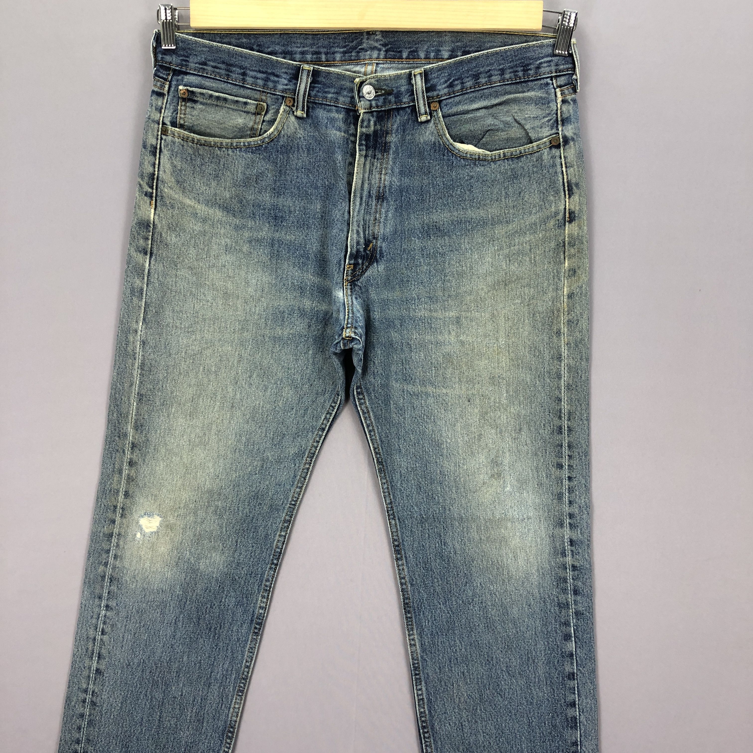 Levi's Vintage Y2K Levis 505 Jeans Levi's Ripped Faded Wash Denim Size US 36 / EU 52 - 3 Thumbnail