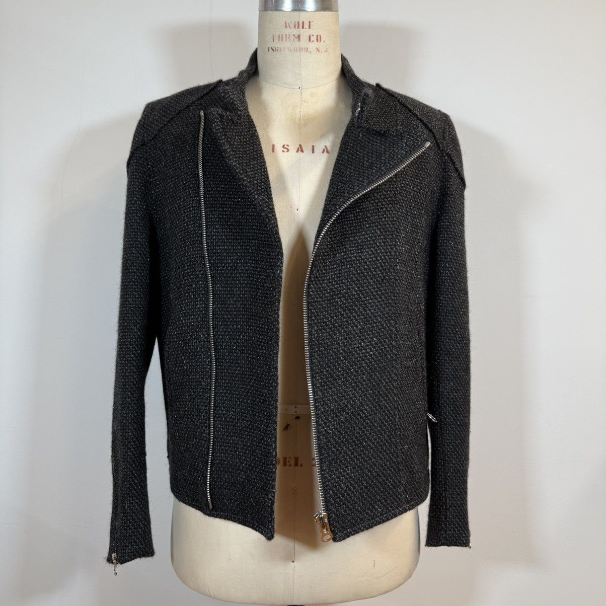 Japanese Brand Hiro Sawatari Black Lurex Boucle Moto Jacket Size US L / EU 52-54 / 3 - 10 Thumbnail