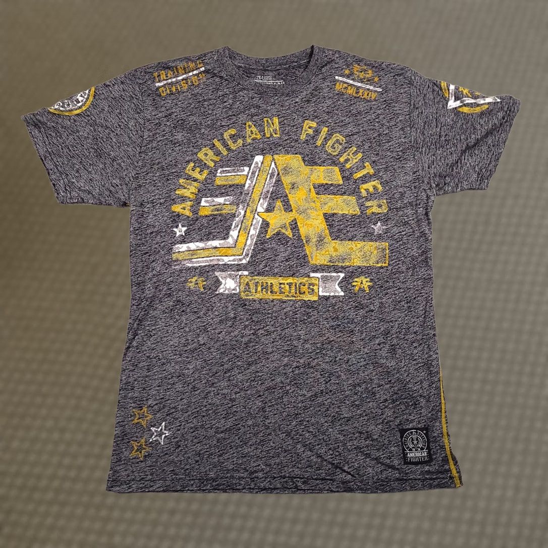 Affliction VINTAGE American Fighter Affliction T-Shirt Mens 2XL Gray BKE Double Sided Graphic USA Size US XXL / EU 58 / 5 - 1 Thumbnail