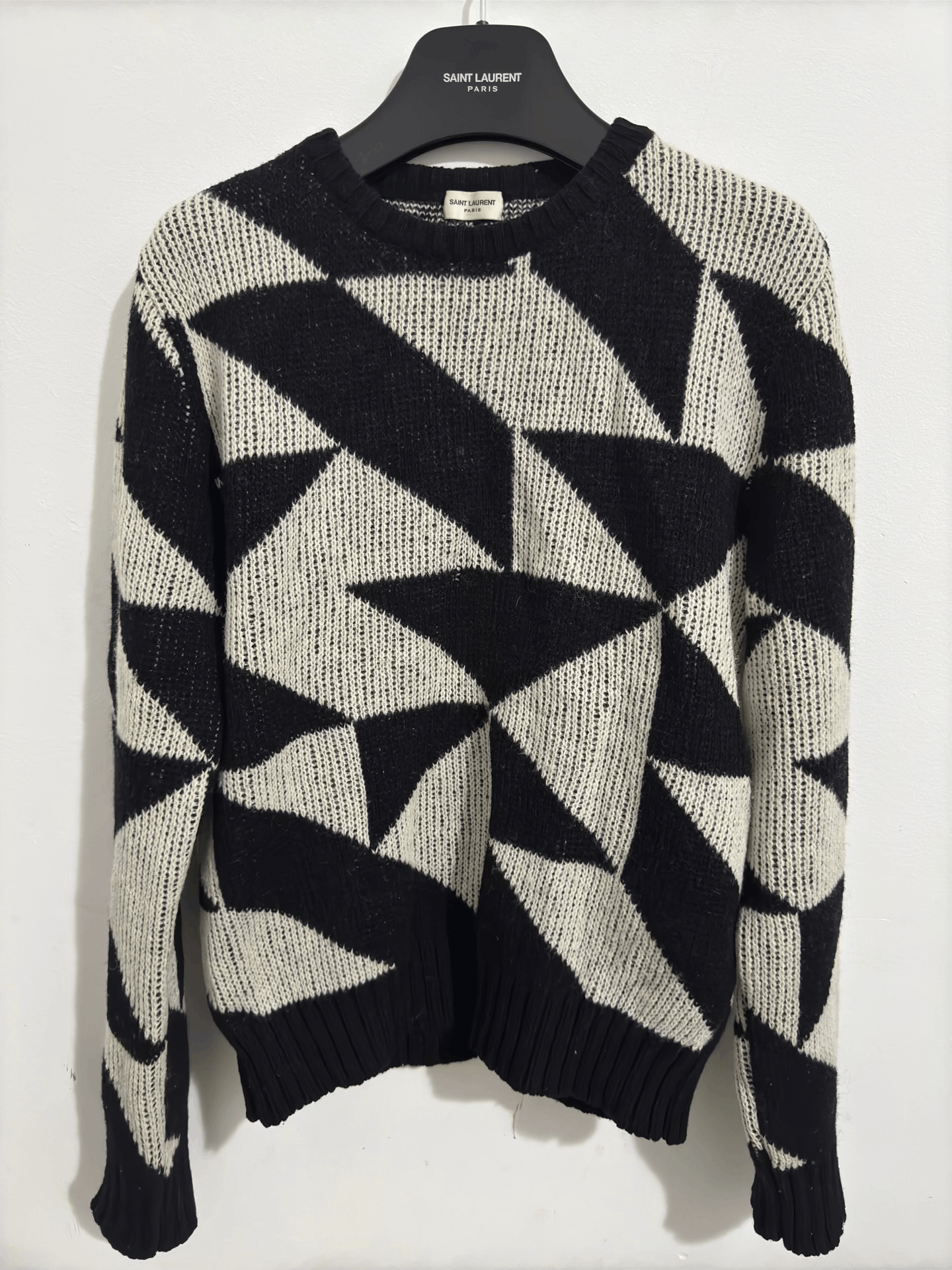 Saint Laurent Paris Saint Laurent Black and White Wool Sweater Size US M / EU 48-50 / 2 - 1 Thumbnail